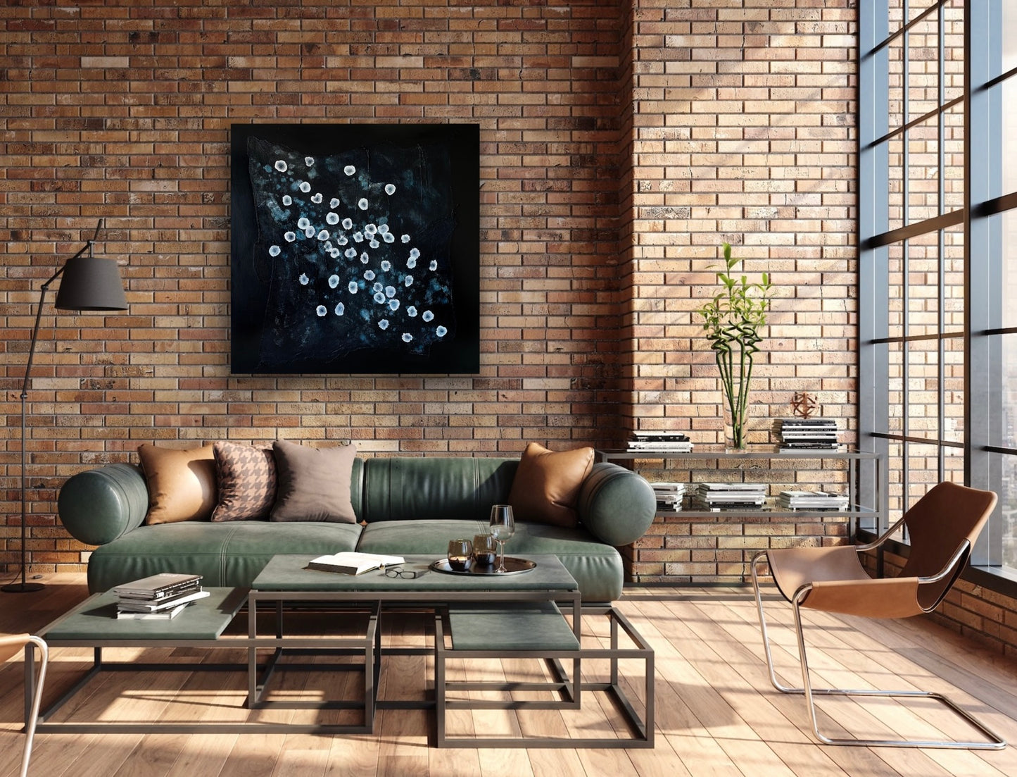 Bioluminescent Sea Drift - Original Abstract Textured Painting