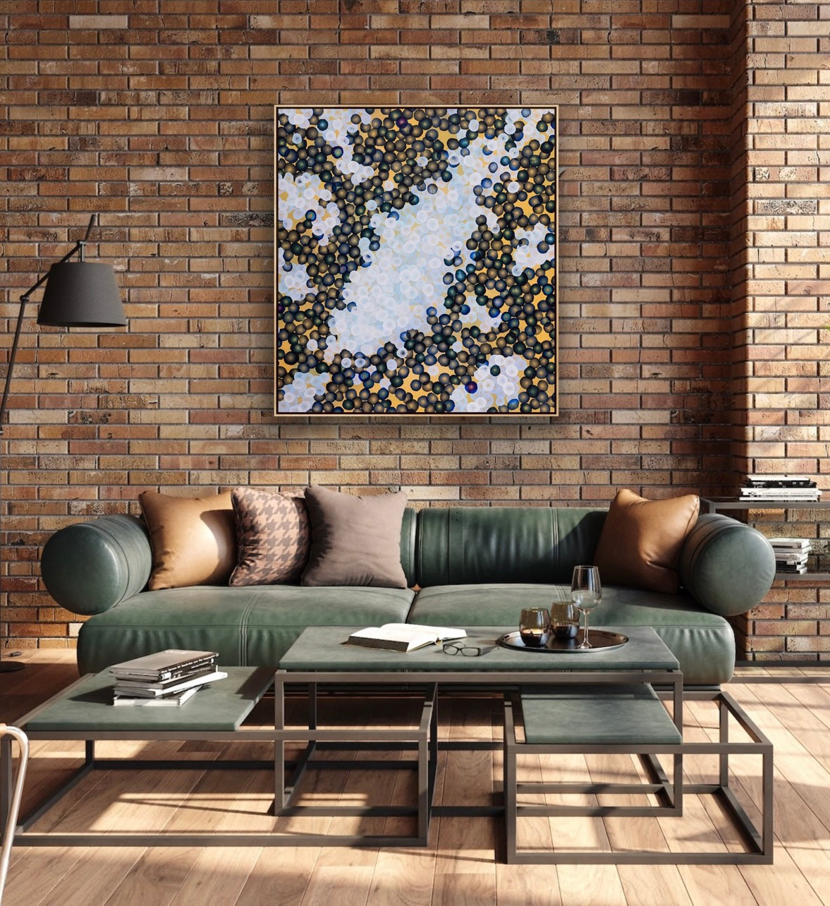 Bio Bloom Shape Shifter - Large Abstract Sealife Painting Framed