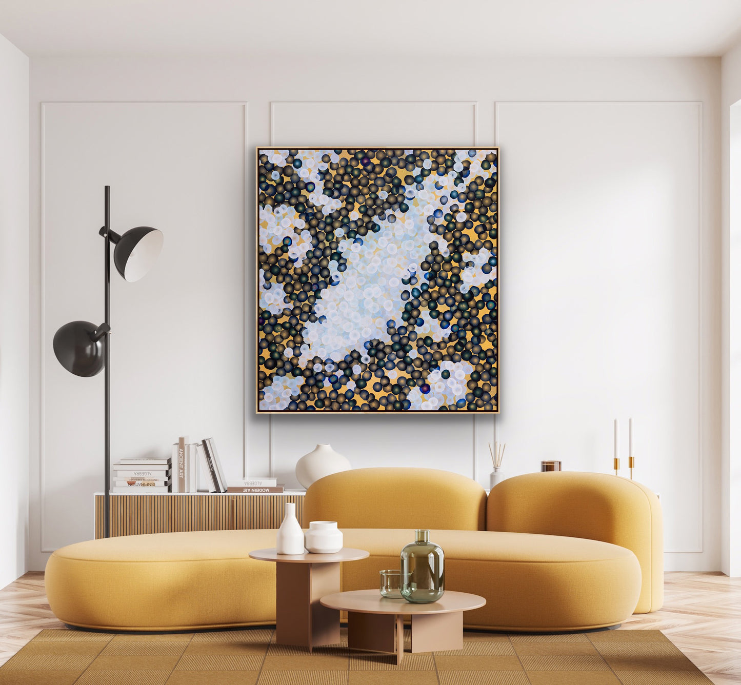 Bio Bloom Shape Shifter - Large Abstract Sealife Painting Framed