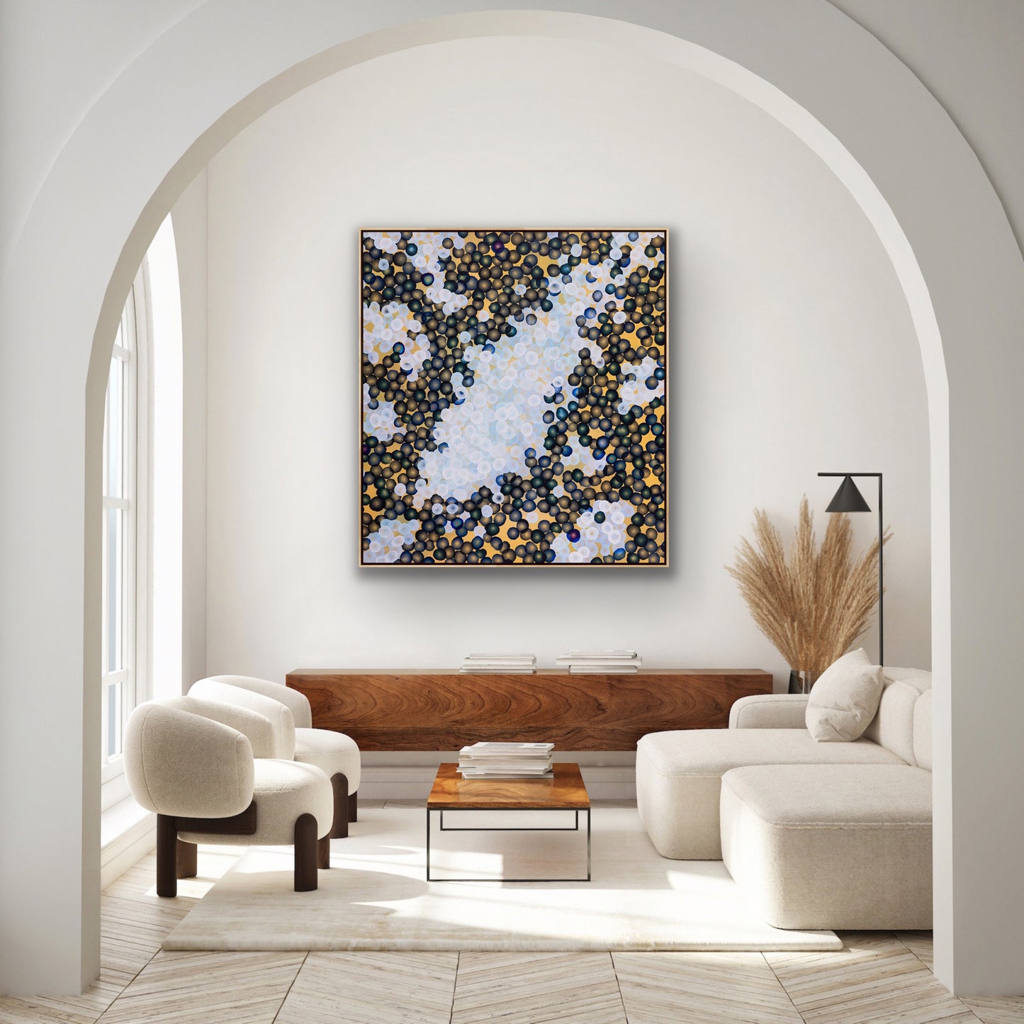 Bio Bloom Shape Shifter - Large Abstract Sealife Painting Framed