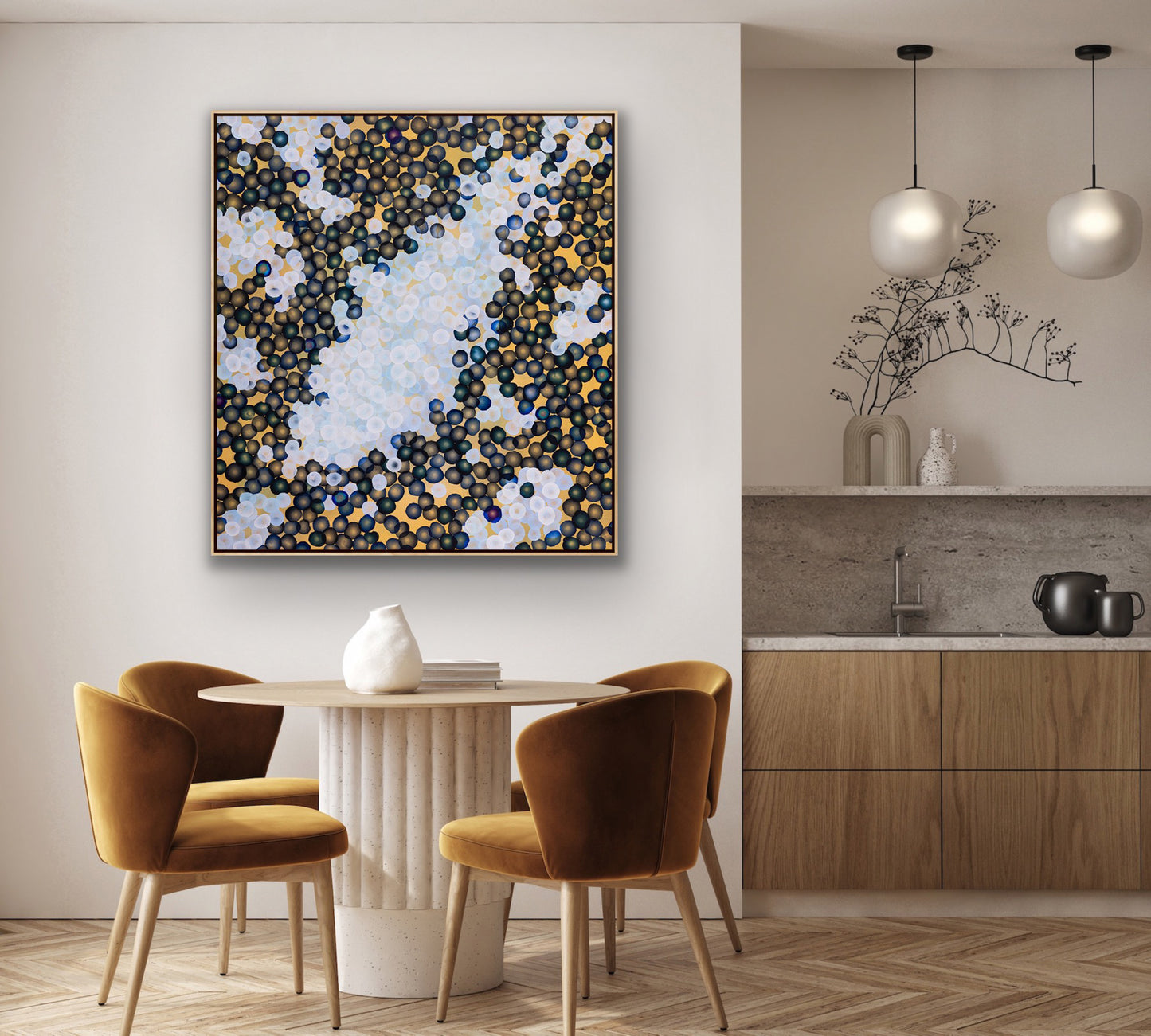 Bio Bloom Shape Shifter - Large Abstract Sealife Painting Framed