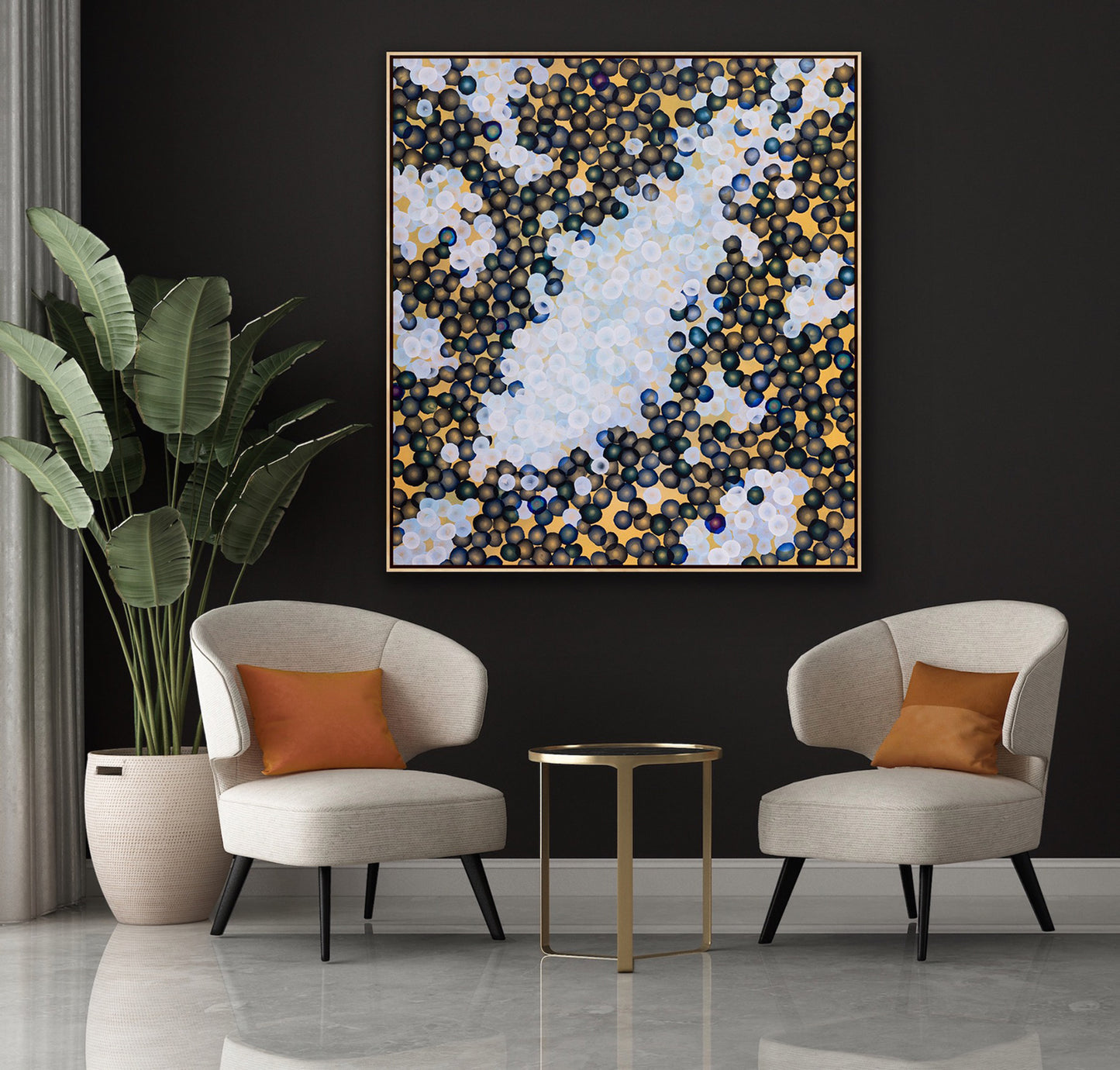 Bio Bloom Shape Shifter - Large Abstract Sealife Painting Framed