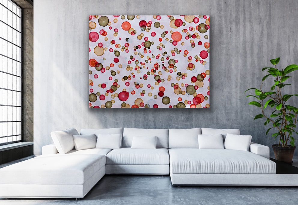 Aqua Vitae Field – Extra-Large Abstract Painting 198 x 153cm about wine