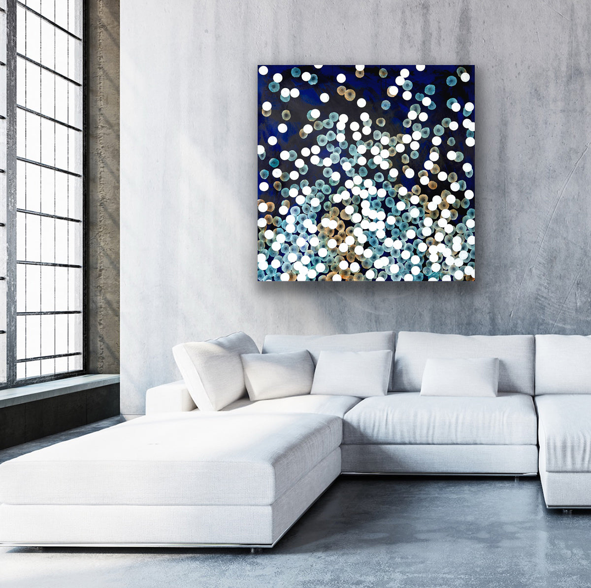 Bioluminescent Sea Drift II - Abstract Ocean Artwork Blue