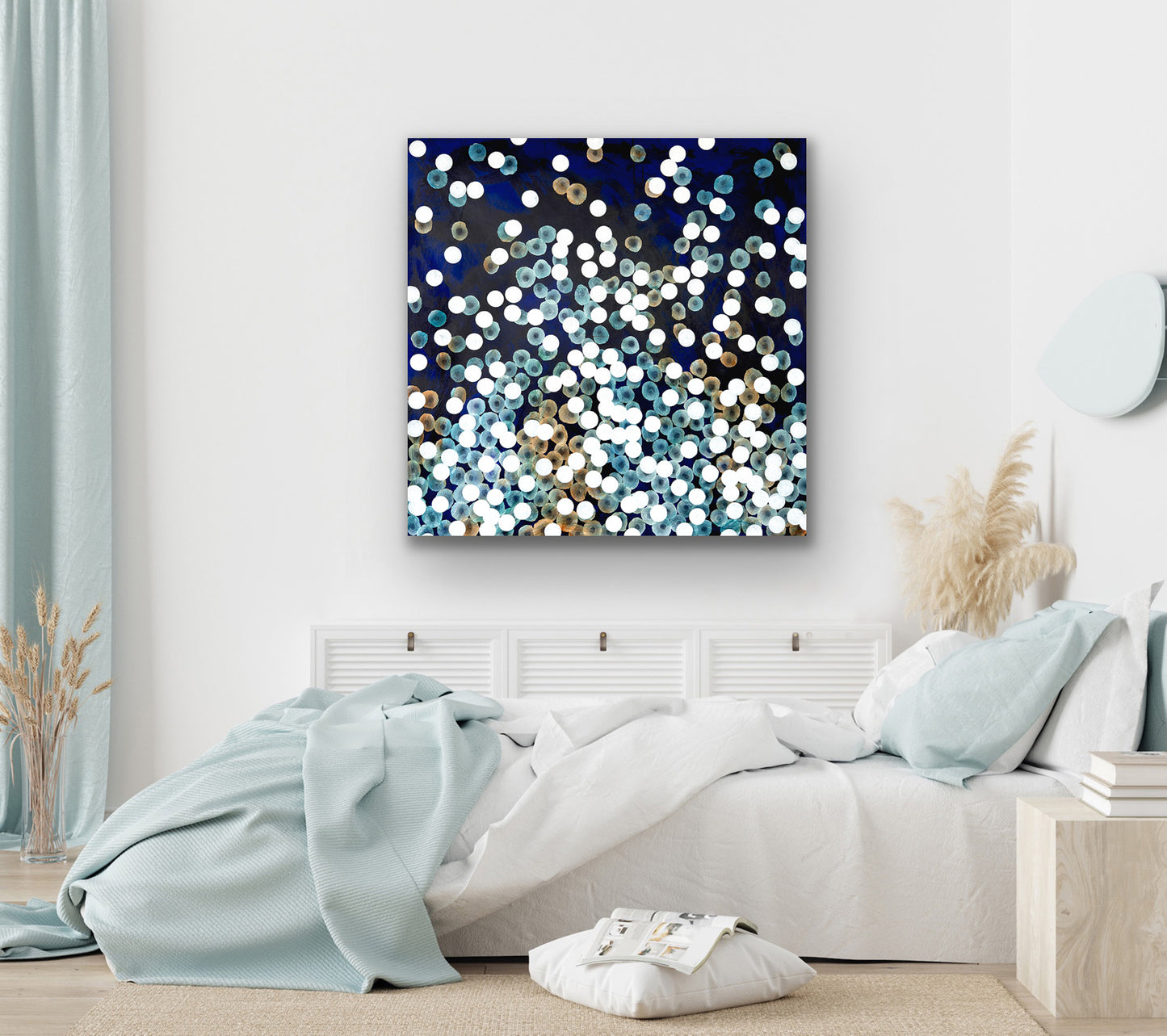 Bioluminescent Sea Drift II - Abstract Ocean Artwork Blue