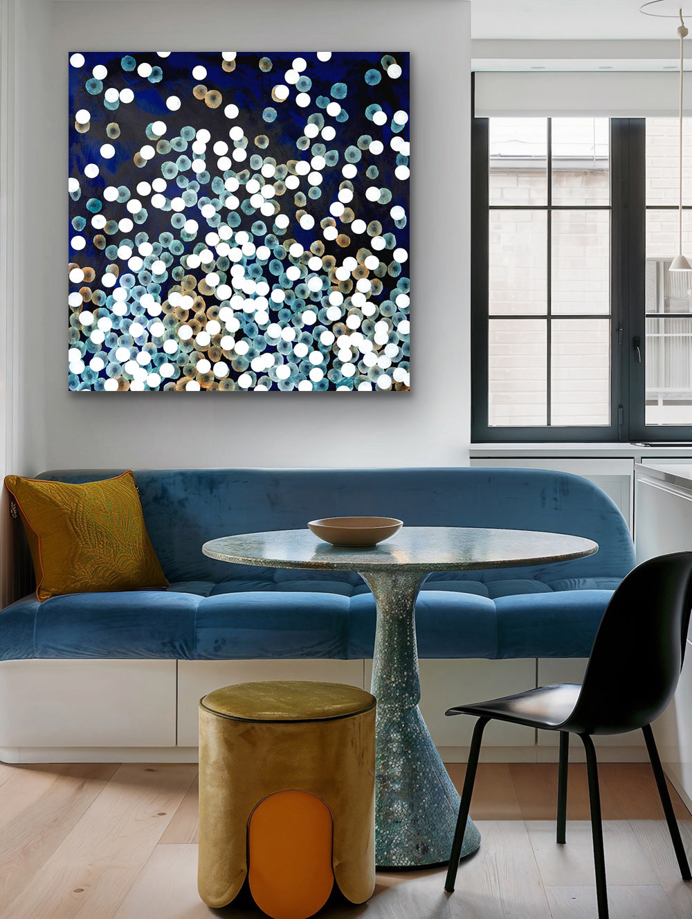Bioluminescent Sea Drift II - Abstract Ocean Artwork Blue