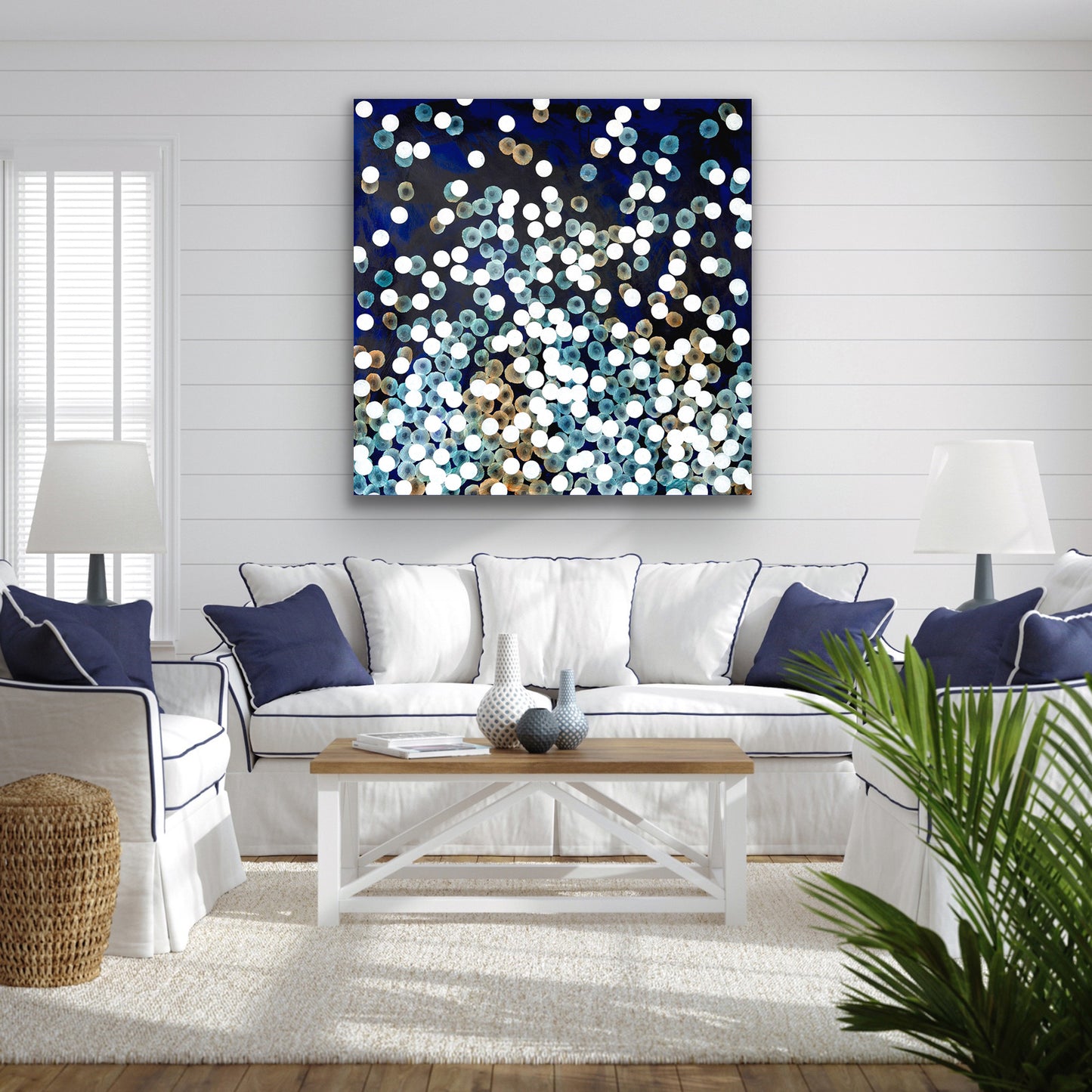 Bioluminescent Sea Drift II - Abstract Ocean Artwork Blue