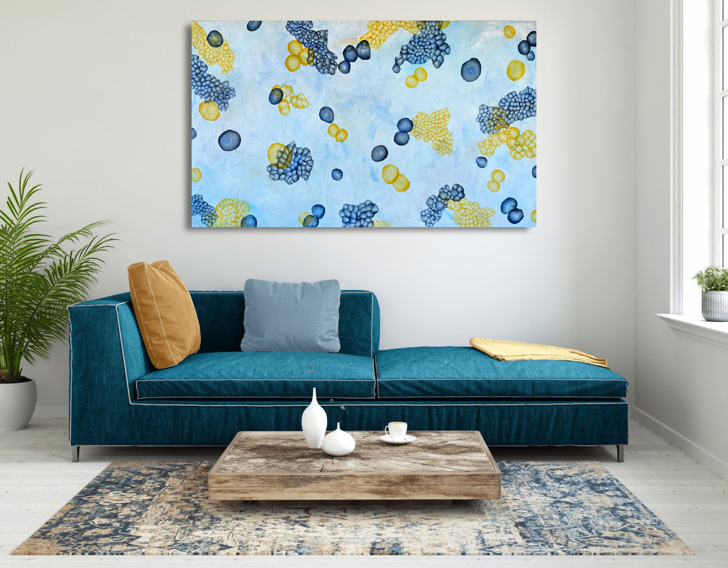 Aqua Vitae Bloom Cluster I – Large Abstract Painting