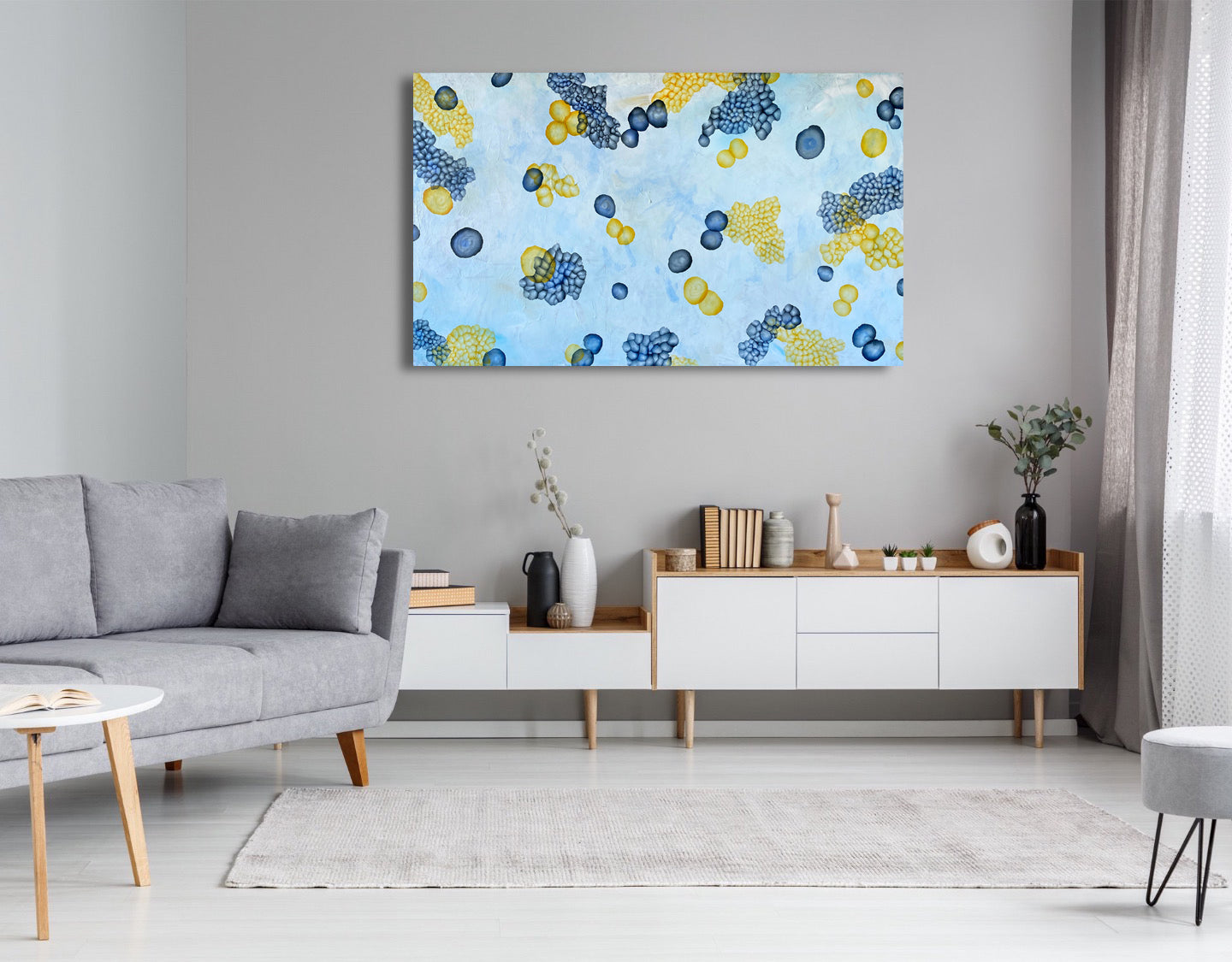 Aqua Vitae Bloom Cluster I – Large Abstract Painting