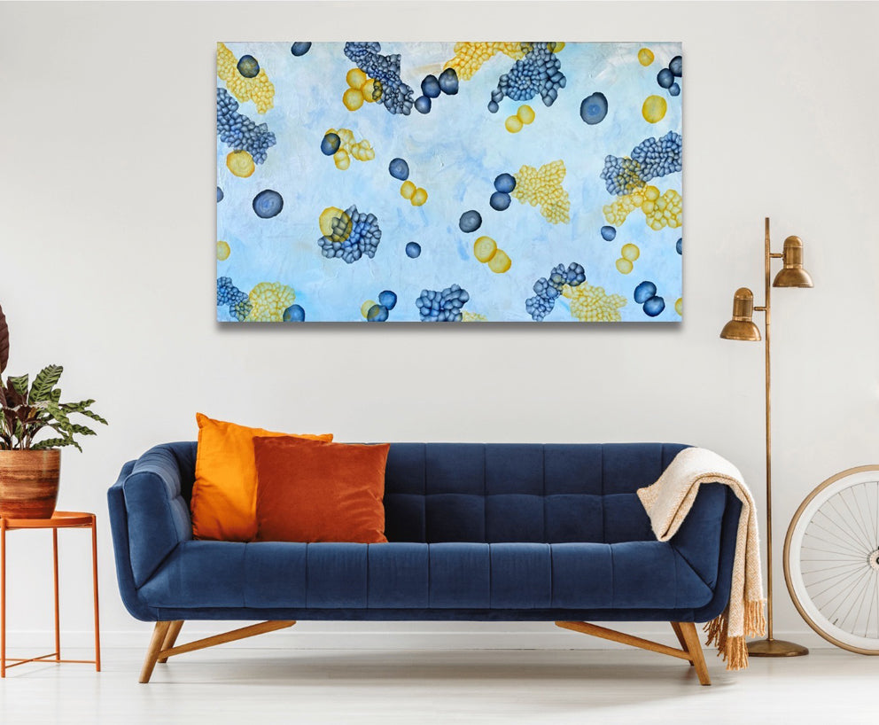 Aqua Vitae Bloom Cluster I – Large Abstract Painting