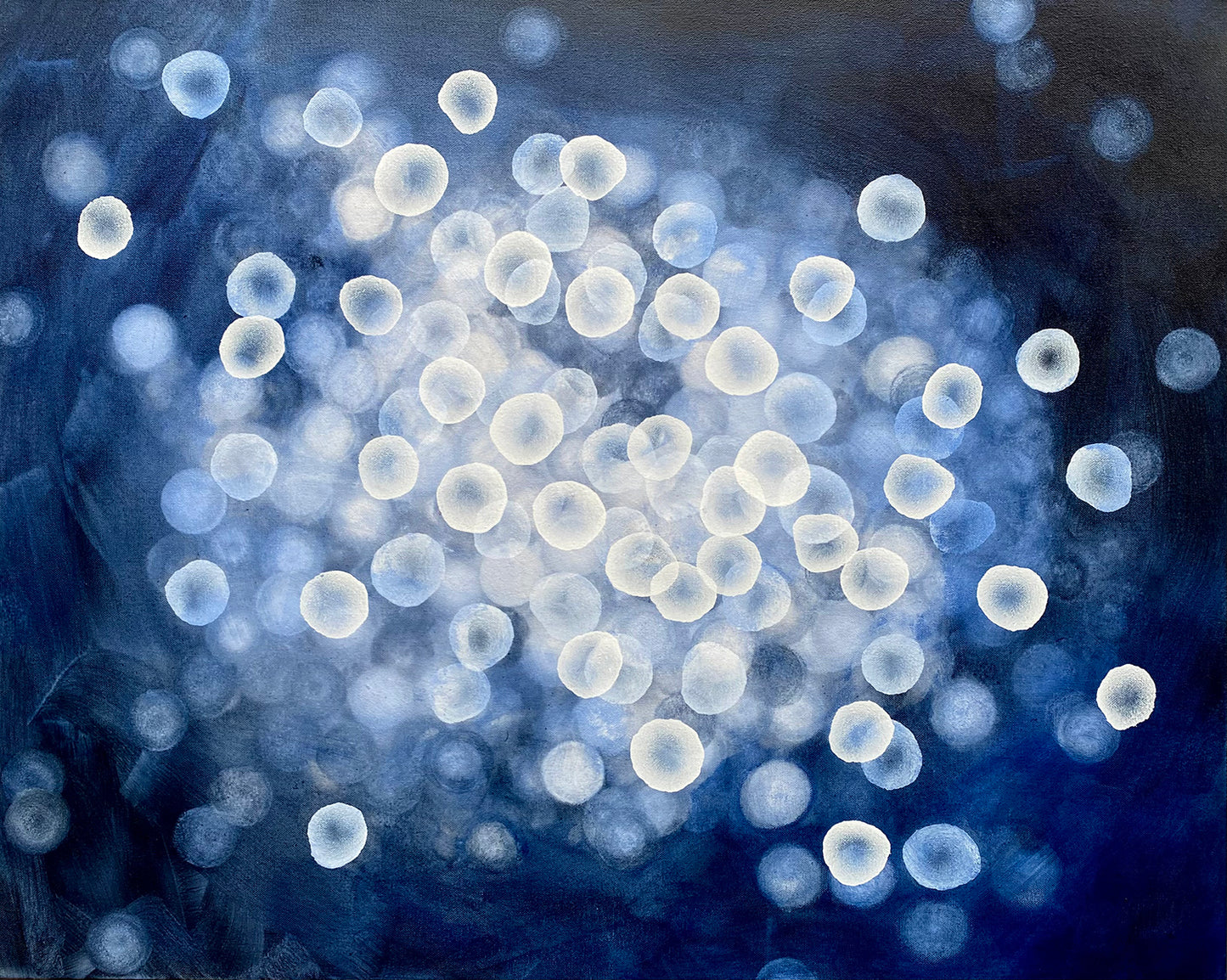 Bioluminous Flow II - 79 x 64cm Original Abstract Artwork Framed Ocean inspired