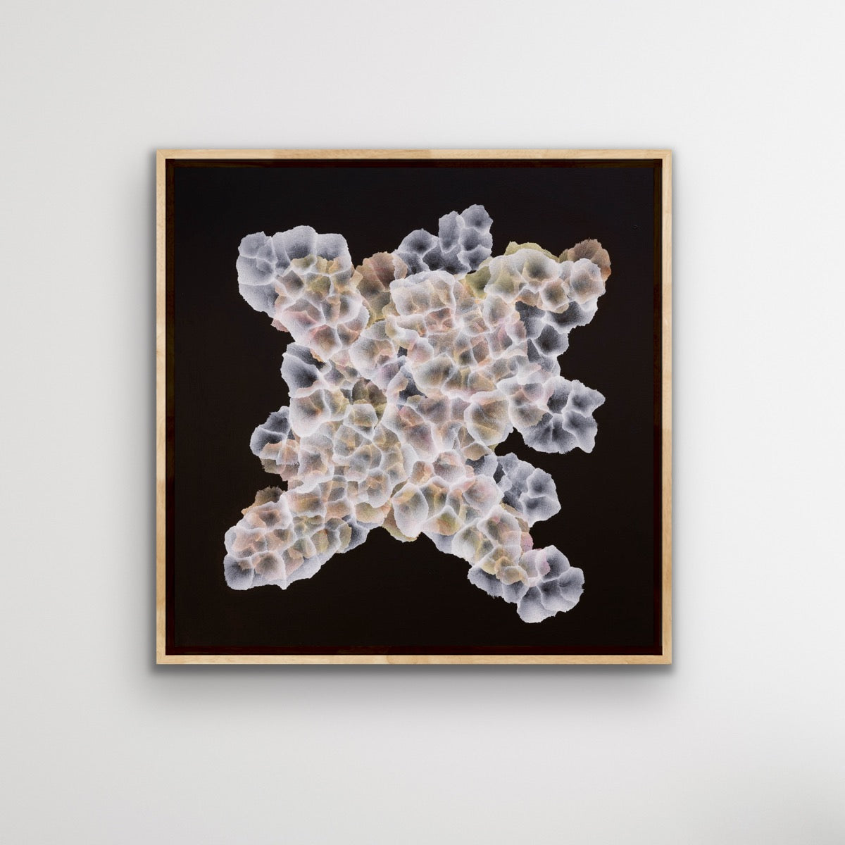 Bio Cluster Basalt Bloom V - Original Painting Framed Ocean Art