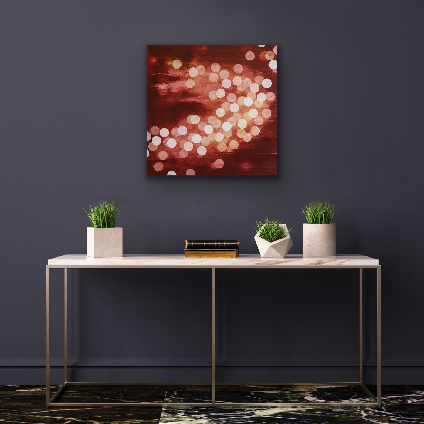 Sometimes of Ether and Water - Abstract Lights Painting 64cm x 64cm Framed