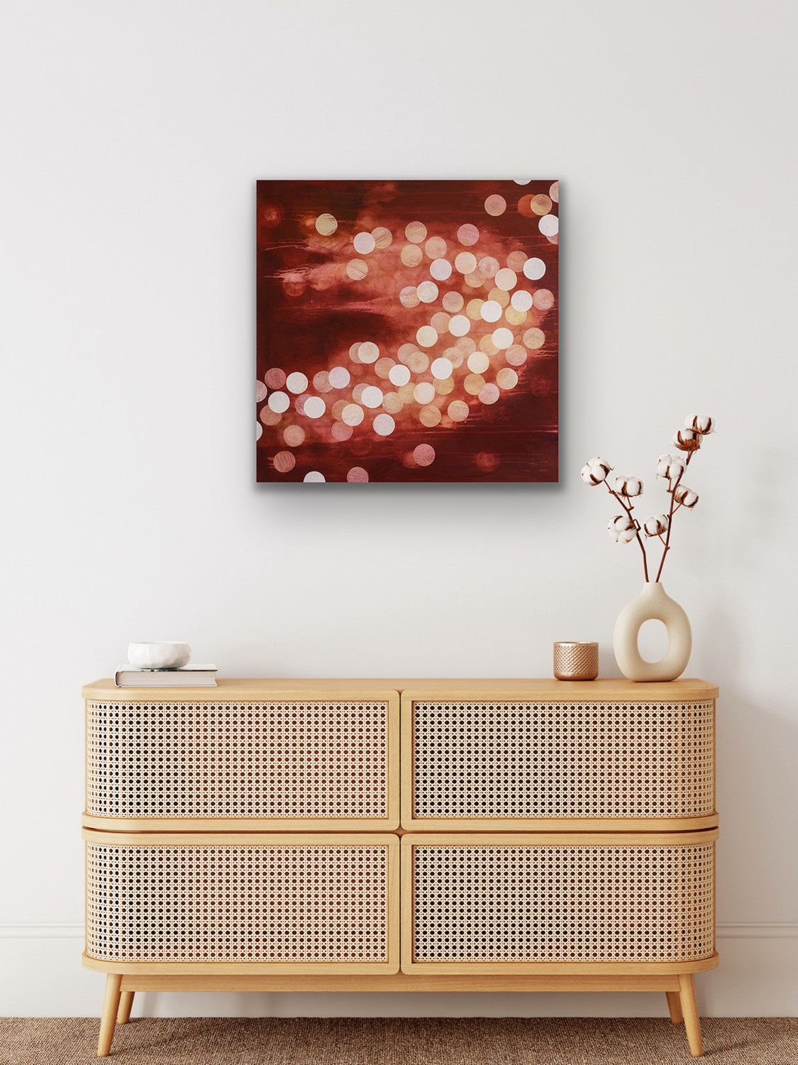 Sometimes of Ether and Water - Abstract Lights Painting 64cm x 64cm Framed