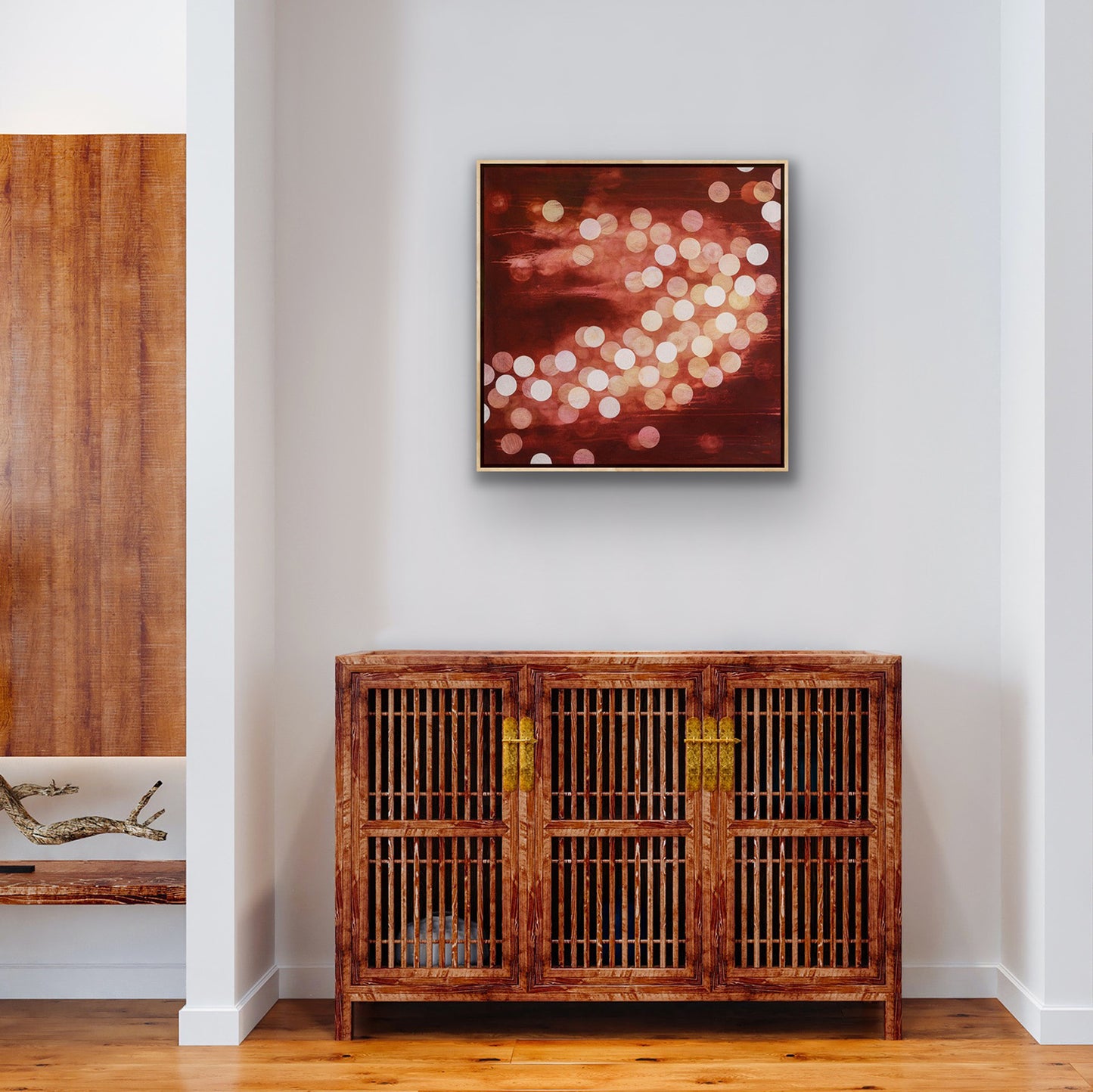 Sometimes of Ether and Water - Abstract Lights Painting 64cm x 64cm Framed