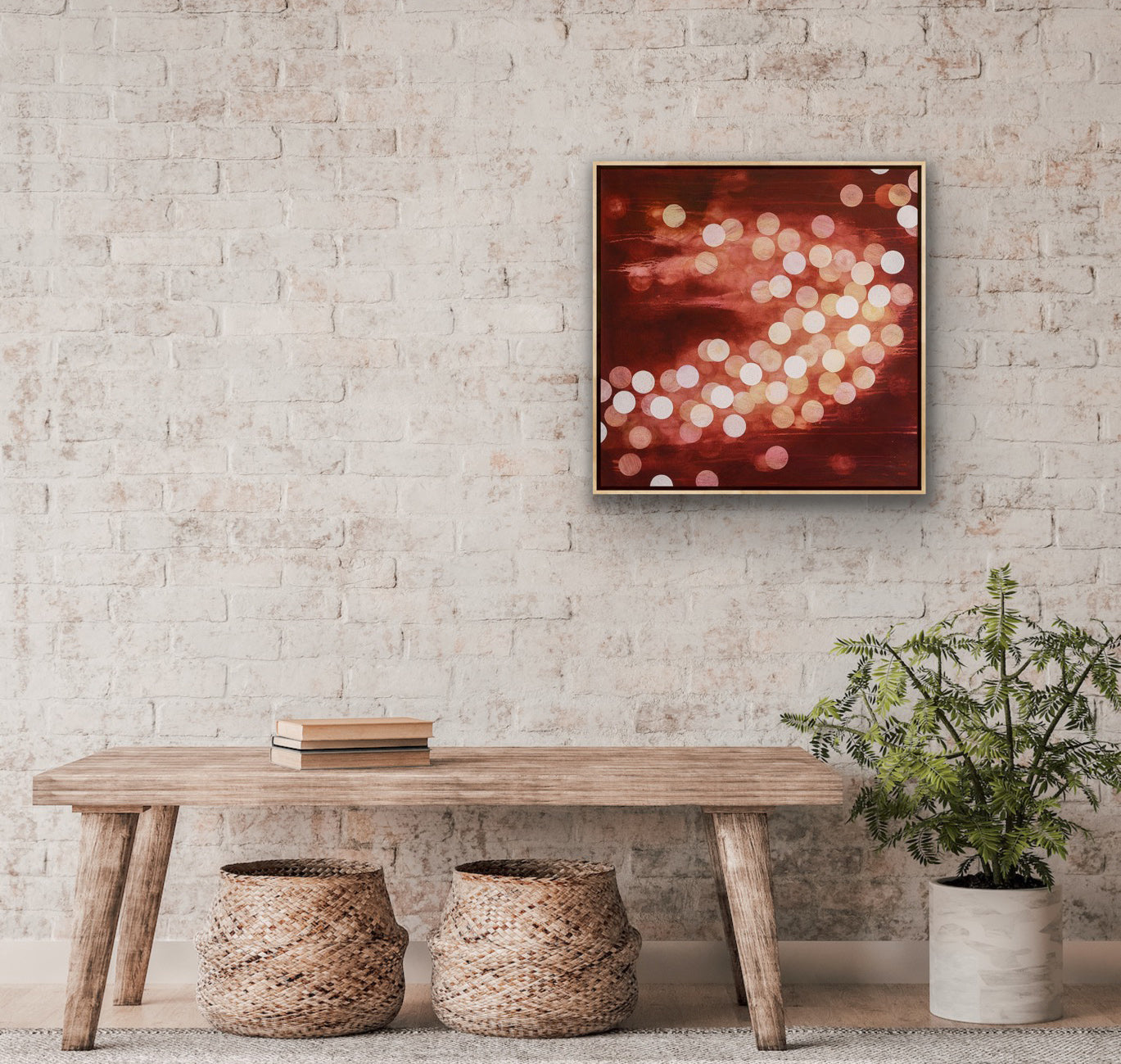 Sometimes of Ether and Water - Abstract Lights Painting 64cm x 64cm Framed