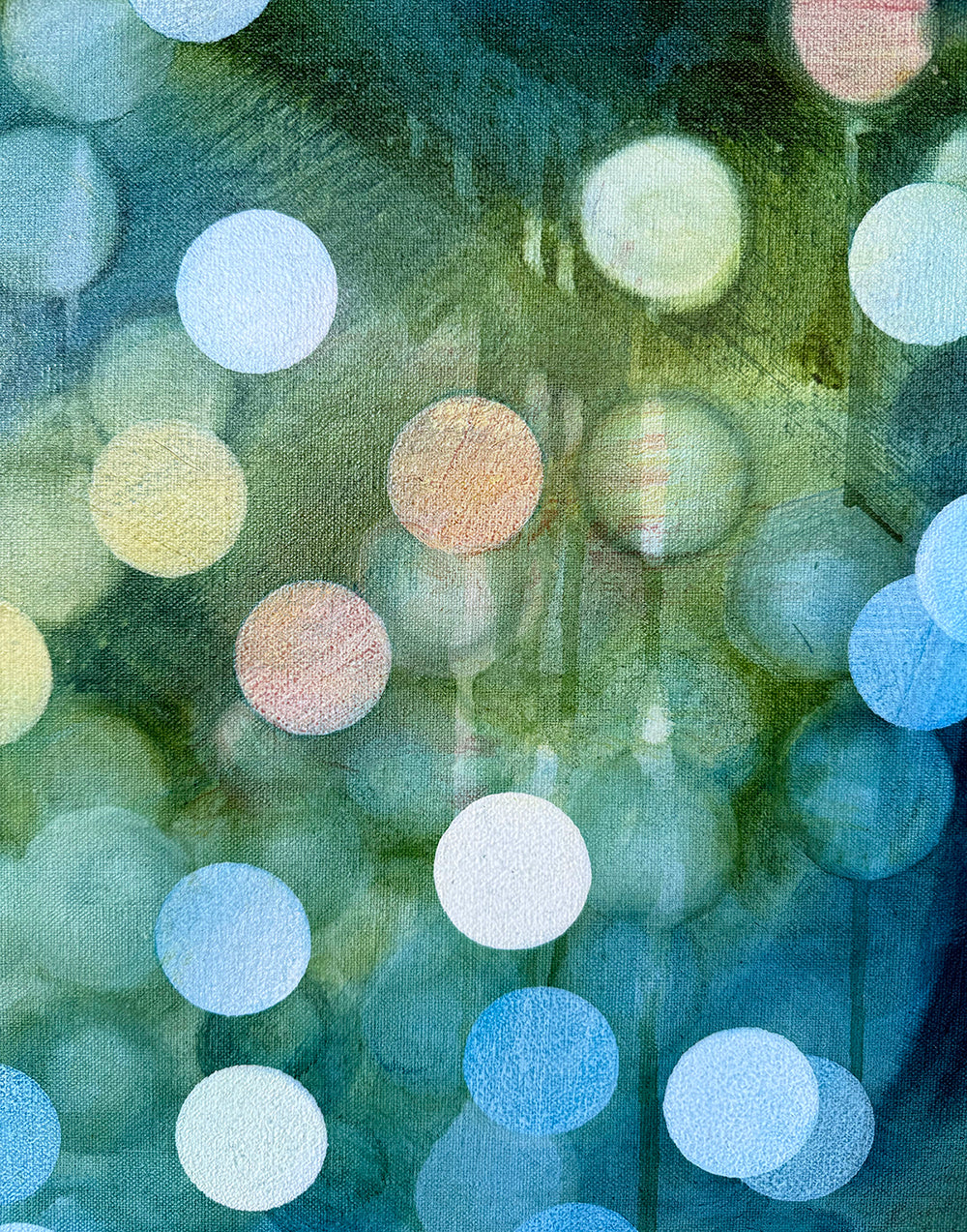 Bioluminescent Flurry - Original Abstract Artwork Framed Ocean inspired
