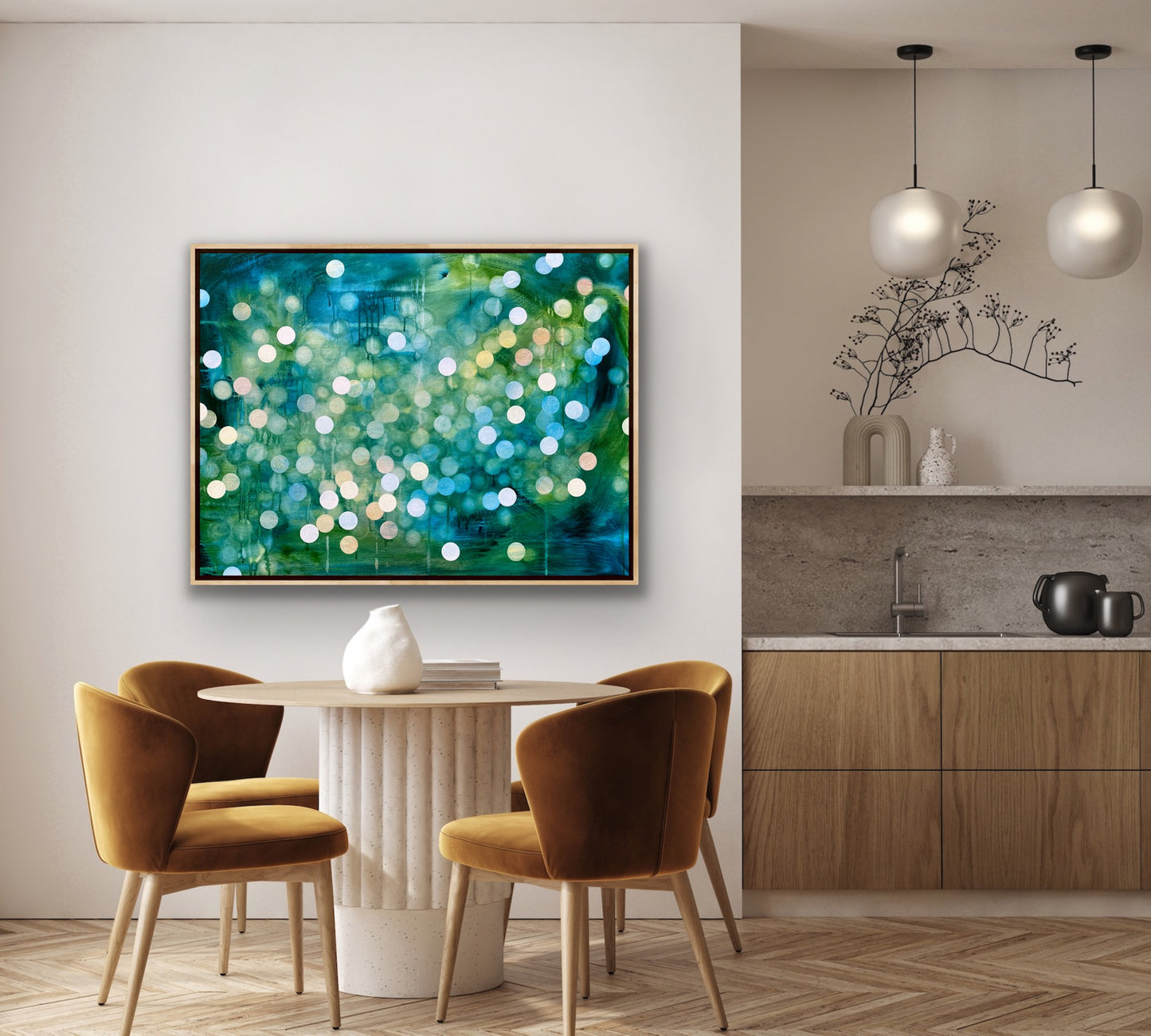 Bioluminescent Flurry - Original Abstract Artwork Framed Ocean inspired