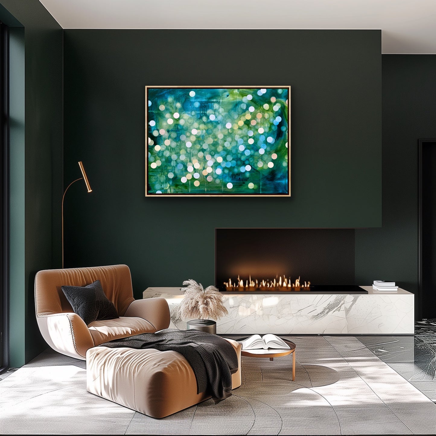 Bioluminescent Flurry - Original Abstract Artwork Framed Ocean inspired