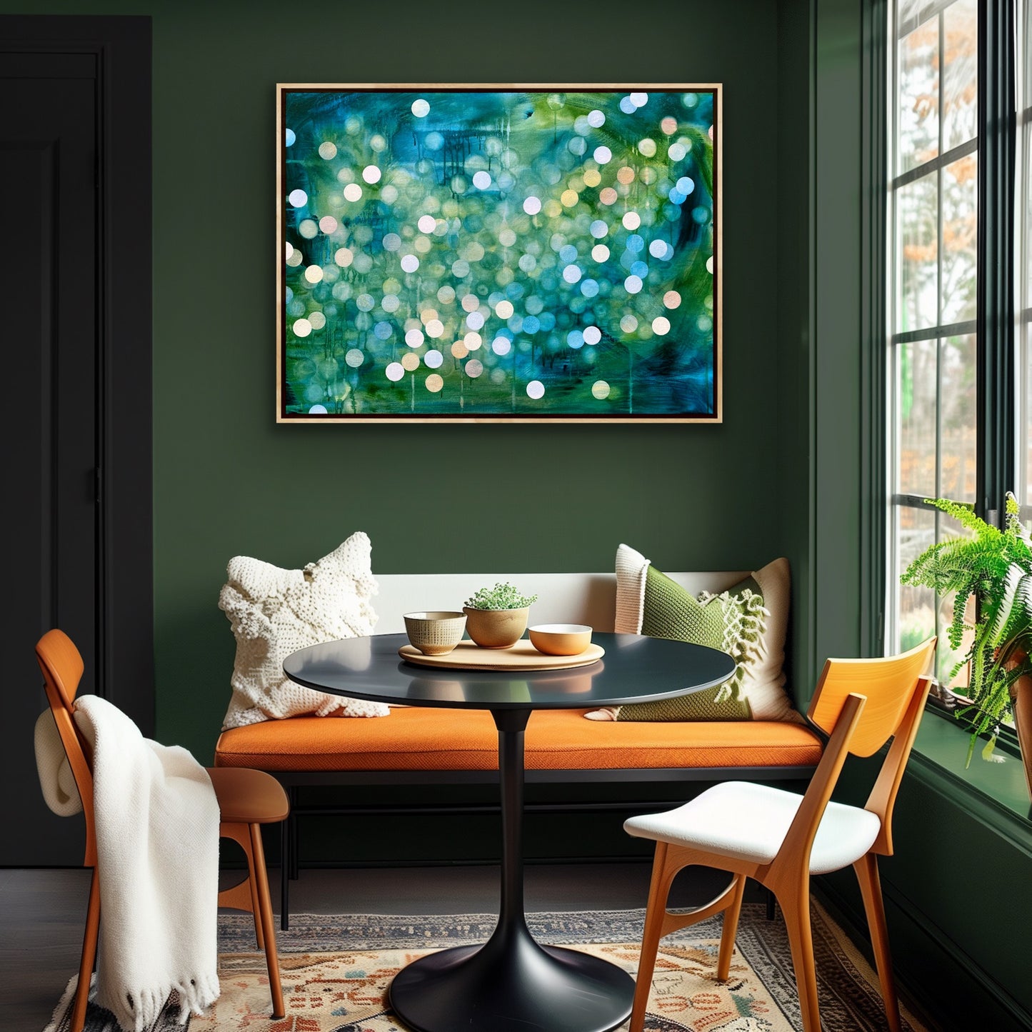 Bioluminescent Flurry - Original Abstract Artwork Framed Ocean inspired