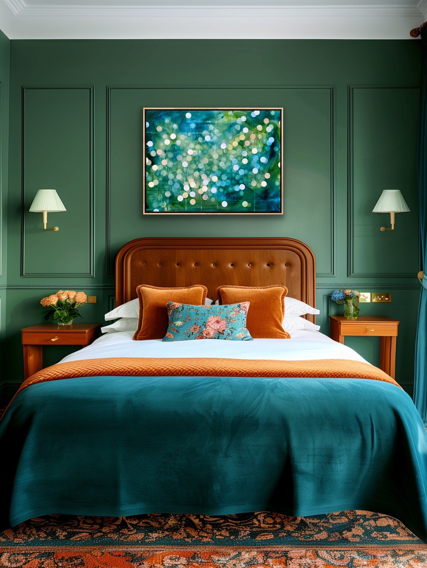Bioluminescent Flurry - Original Abstract Artwork Framed Ocean inspired