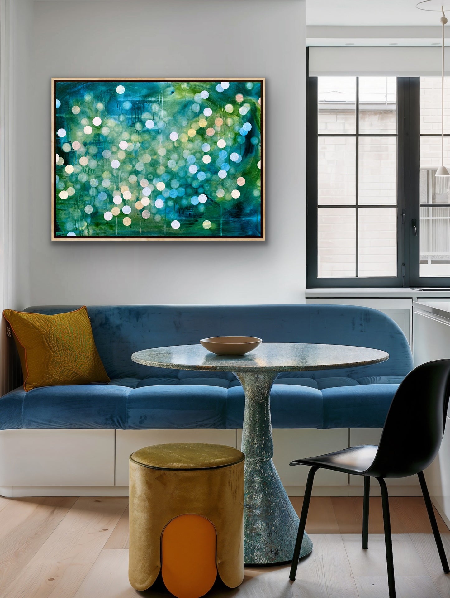 Bioluminescent Flurry - Original Abstract Artwork Framed Ocean inspired
