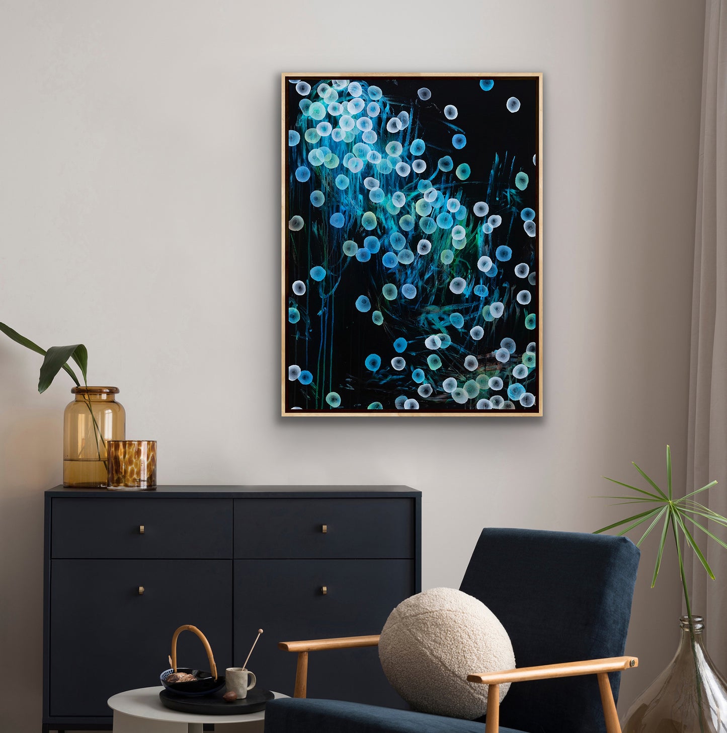 Bioluminous Ocean Dancer - Framed Abstract Artwork