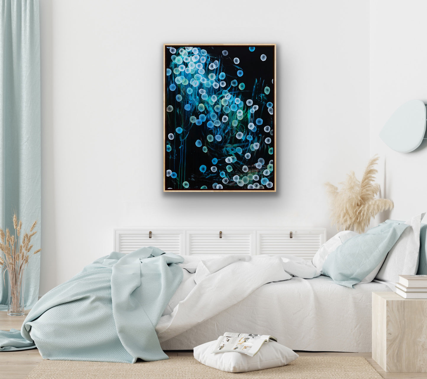 Bioluminous Ocean Dancer - Framed Abstract Artwork