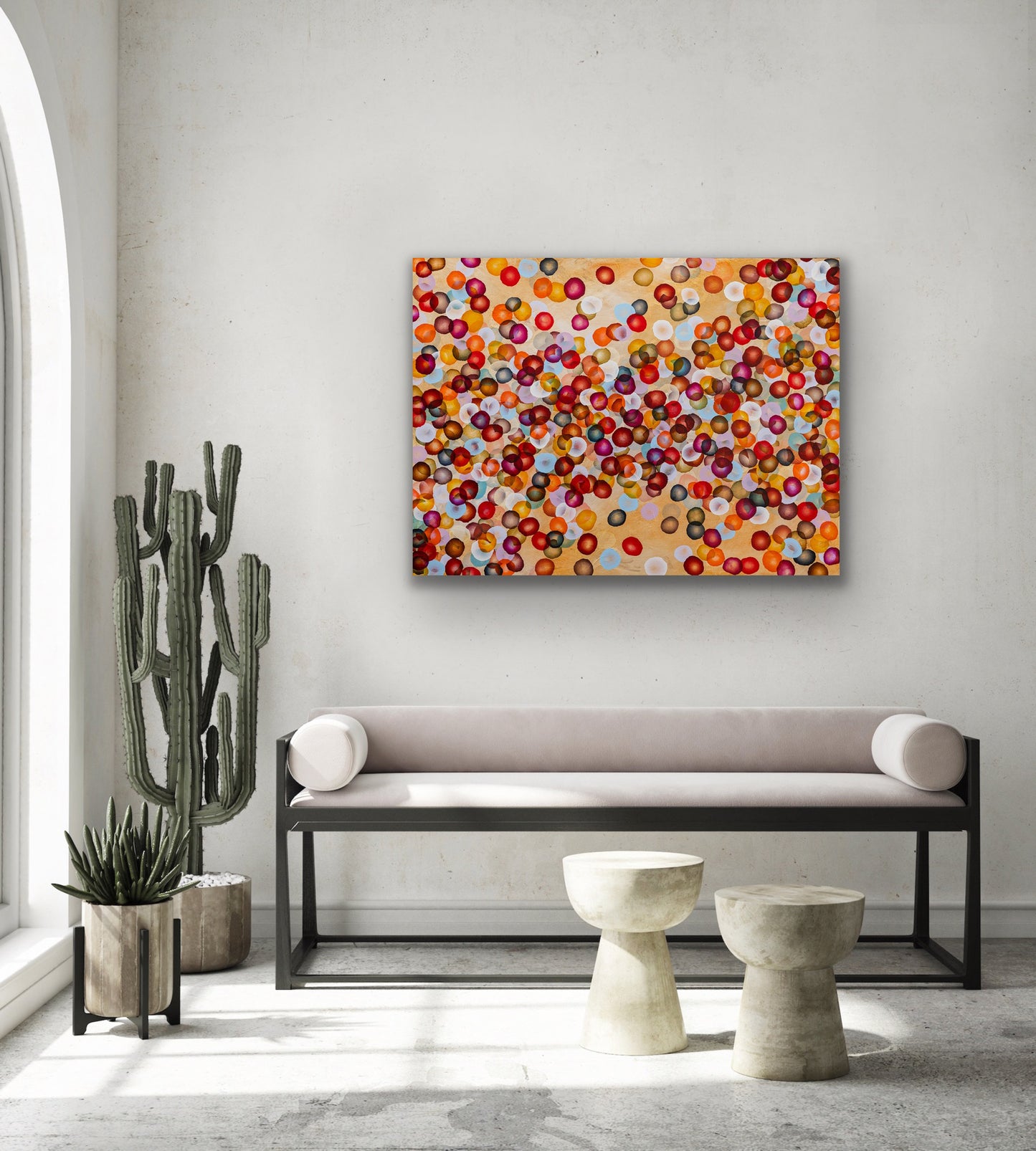 Bio Bloom Reef Flurry I – Large Original Abstract Painting Sealife Spring Colours