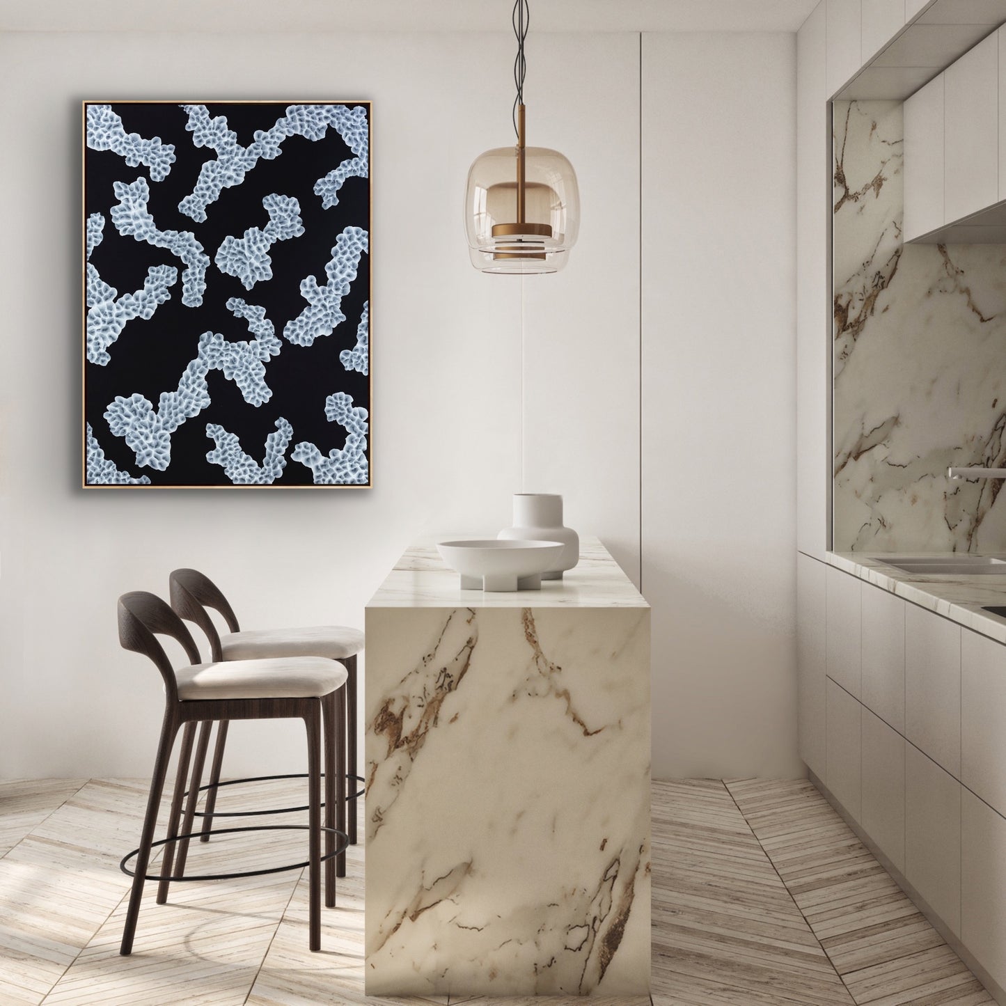 Bio Bloom Reef Song IV - Large Abstract Sealife Painting