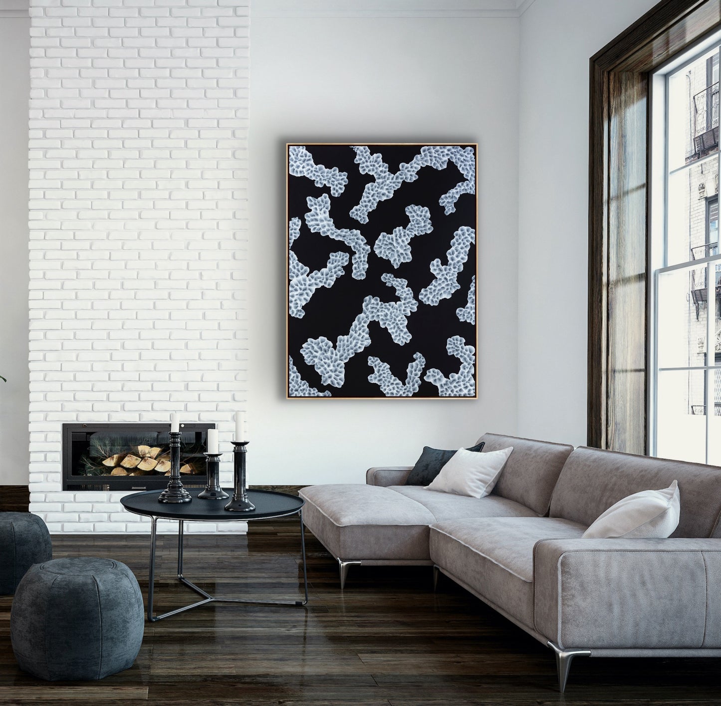 Bio Bloom Reef Song IV - Large Abstract Sealife Painting