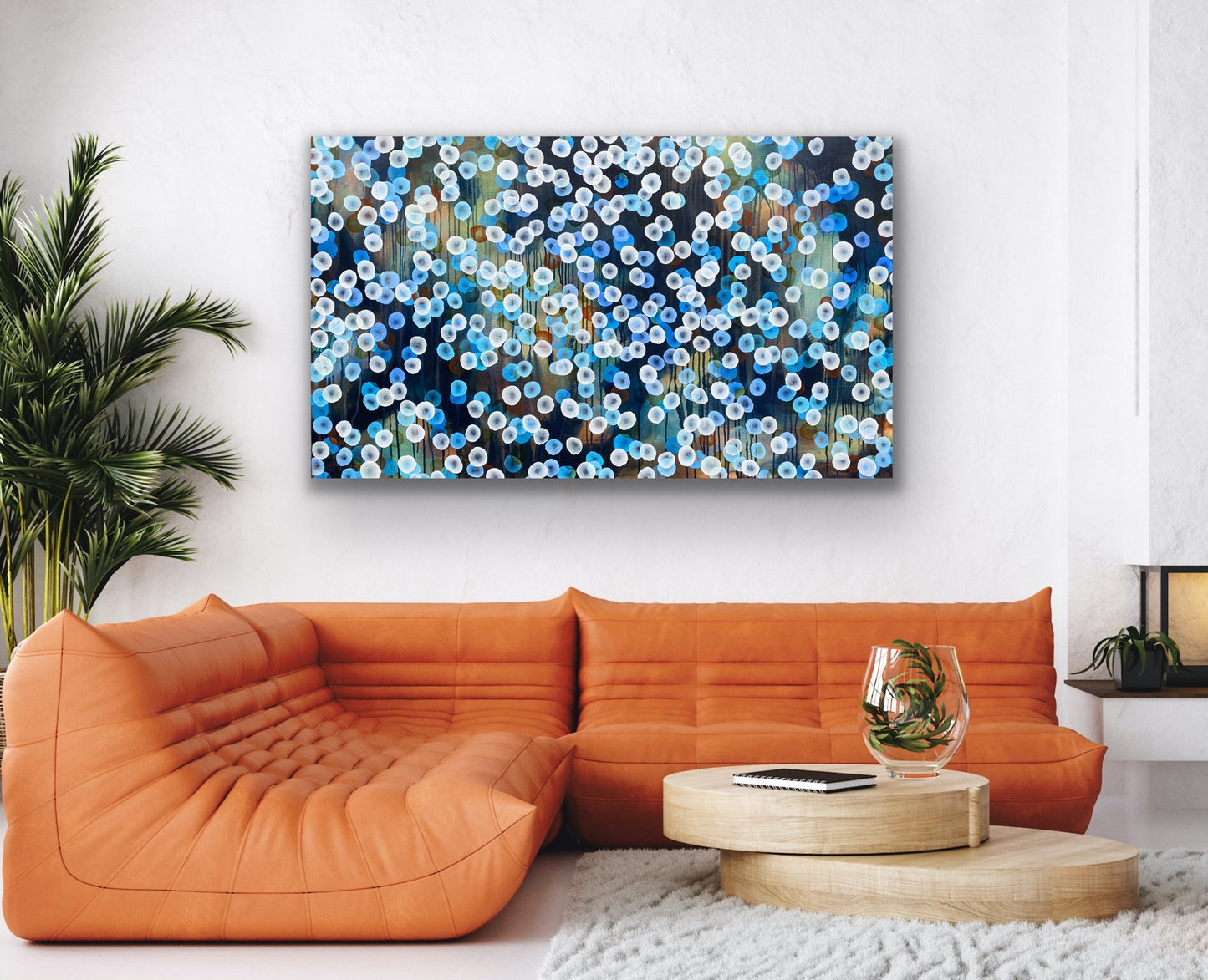 Bioluminescent Evening Flurry - Large Abstract Painting