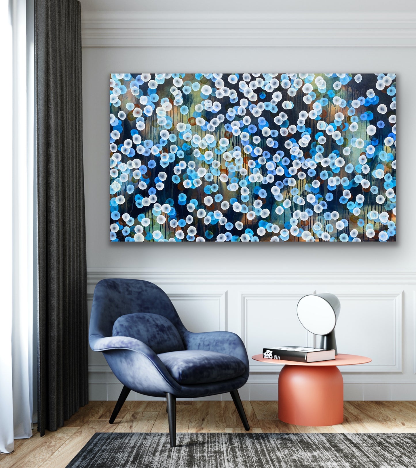 Bioluminescent Evening Flurry - Large Abstract Painting