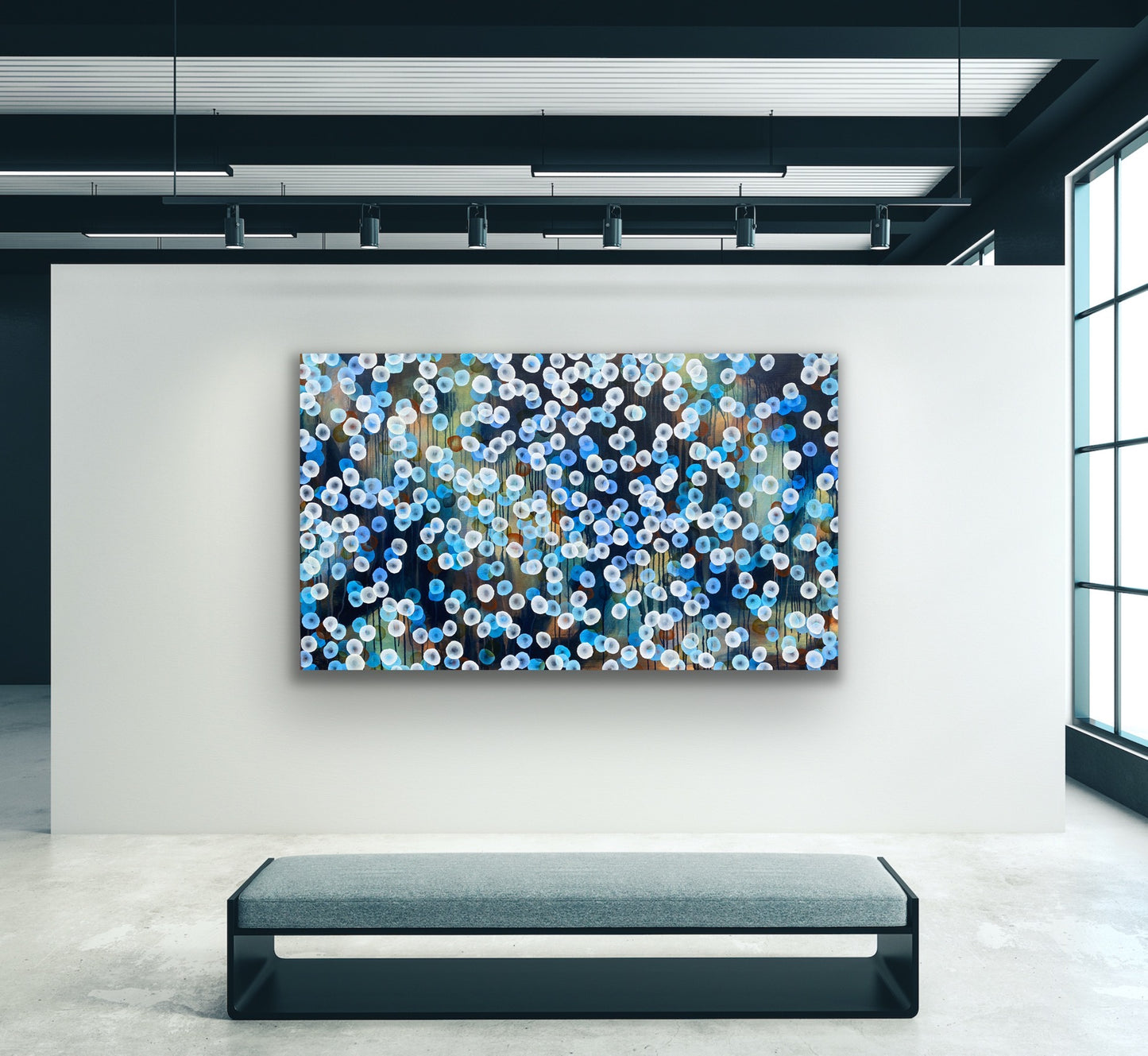 Bioluminescent Evening Flurry - Large Abstract Painting