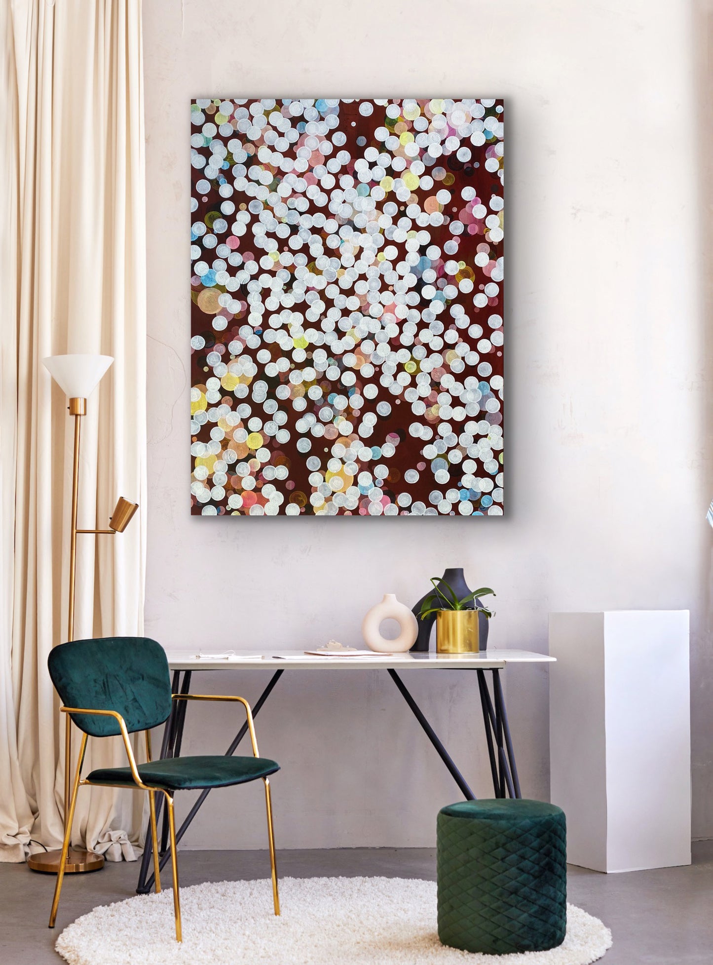 Sometimes of Ether and Water III - Large Colourful Abstract Painting