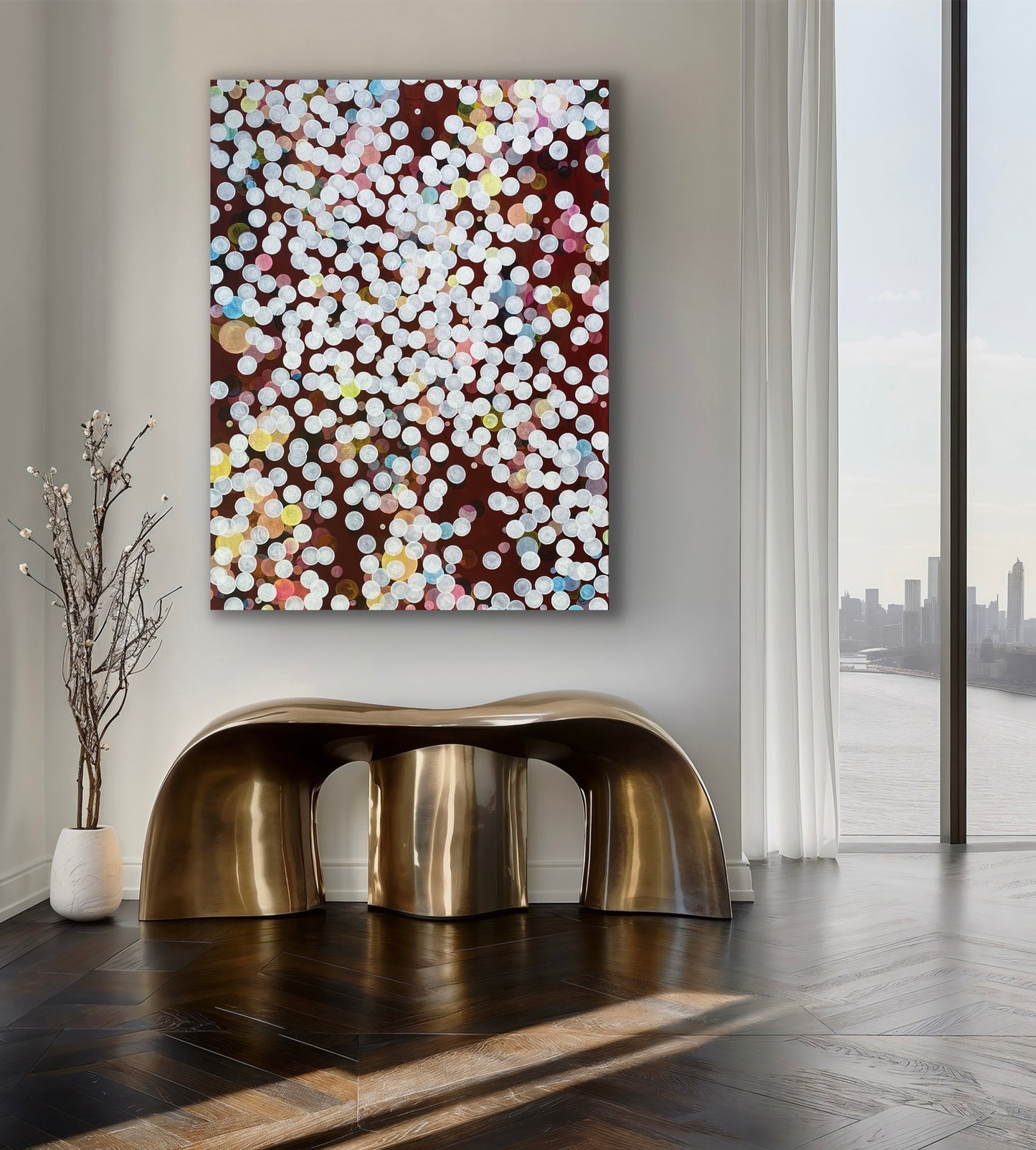 Sometimes of Ether and Water III - Large Colourful Abstract Painting