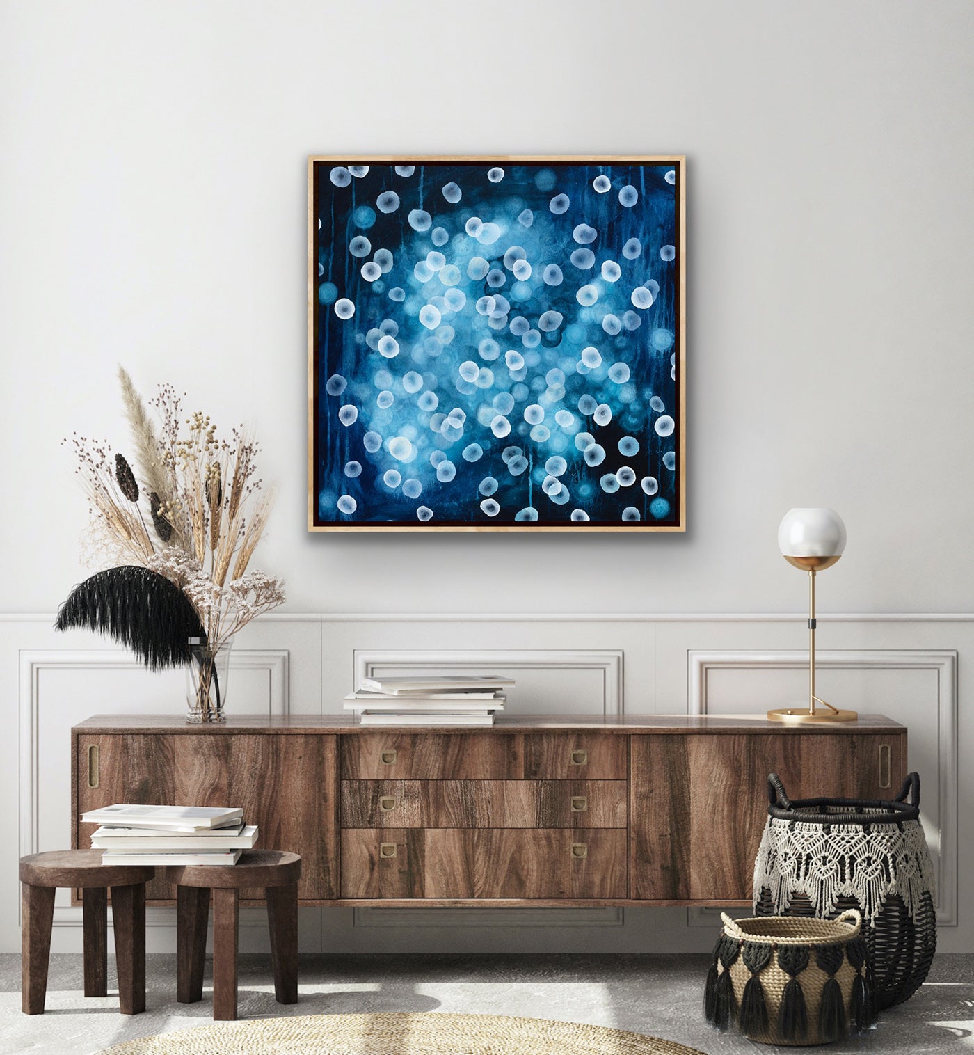 Aqueous Bloom Bioluminescence I - Abstract Microscopic Sealife Painting