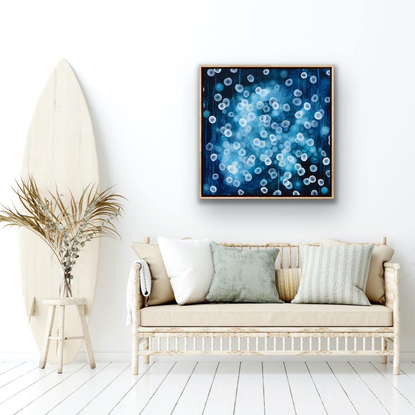 Aqueous Bloom Bioluminescence I - Abstract Microscopic Sealife Painting