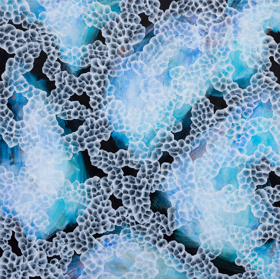 Rock Pool Blooms III - Abstract Artwork Blues Teals