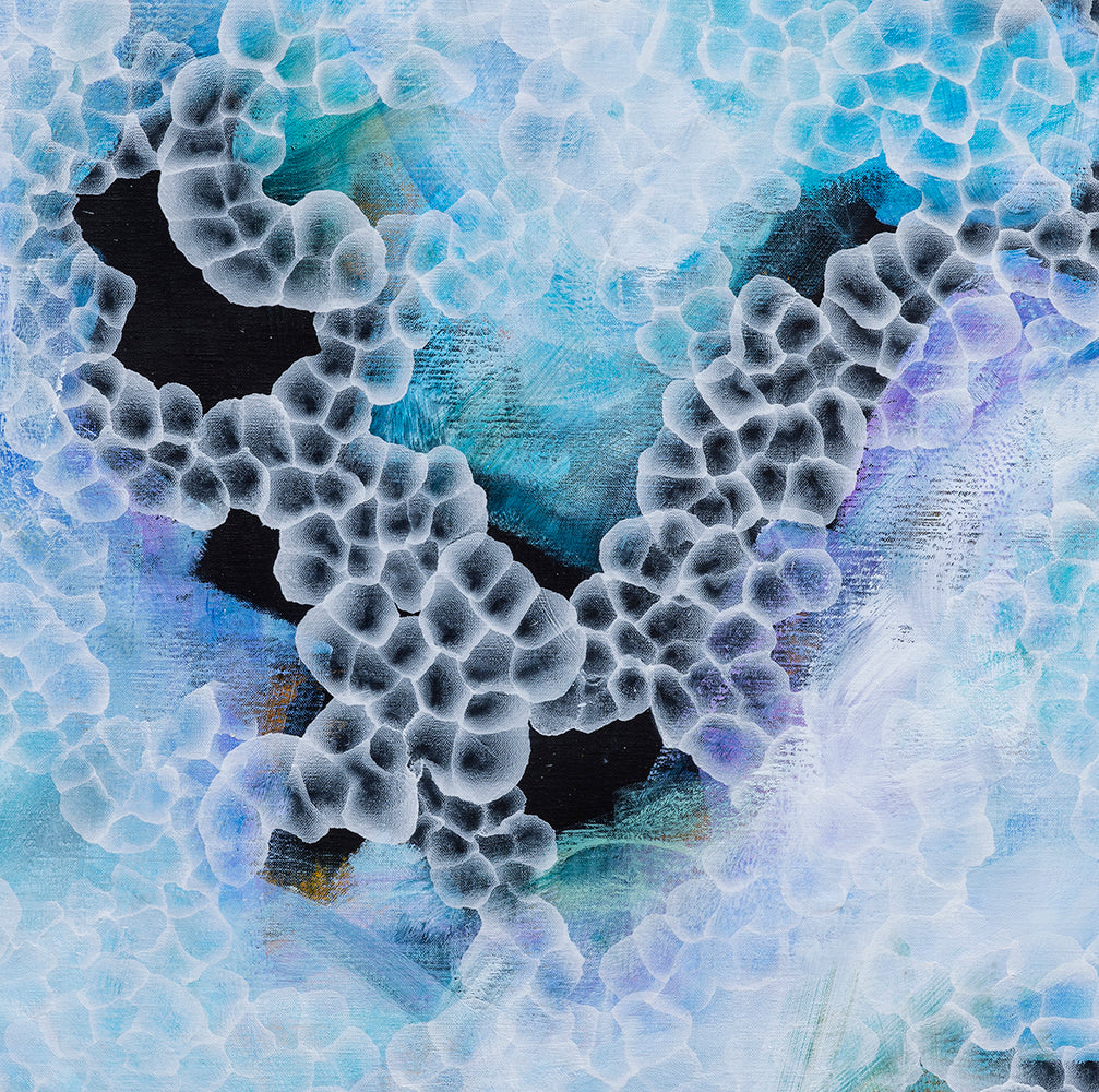 Rock Pool Blooms III - Abstract Artwork Blues Teals
