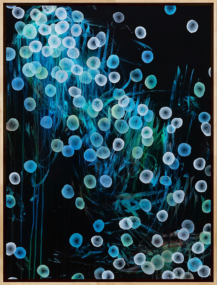 Bioluminous Ocean Dancer - Framed Abstract Artwork