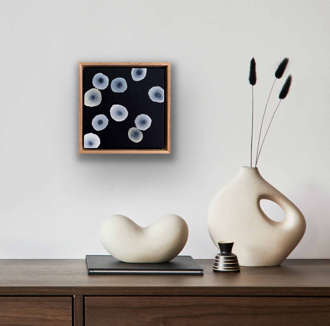 Orbicular Echo I - Abstract Monochrome Painting