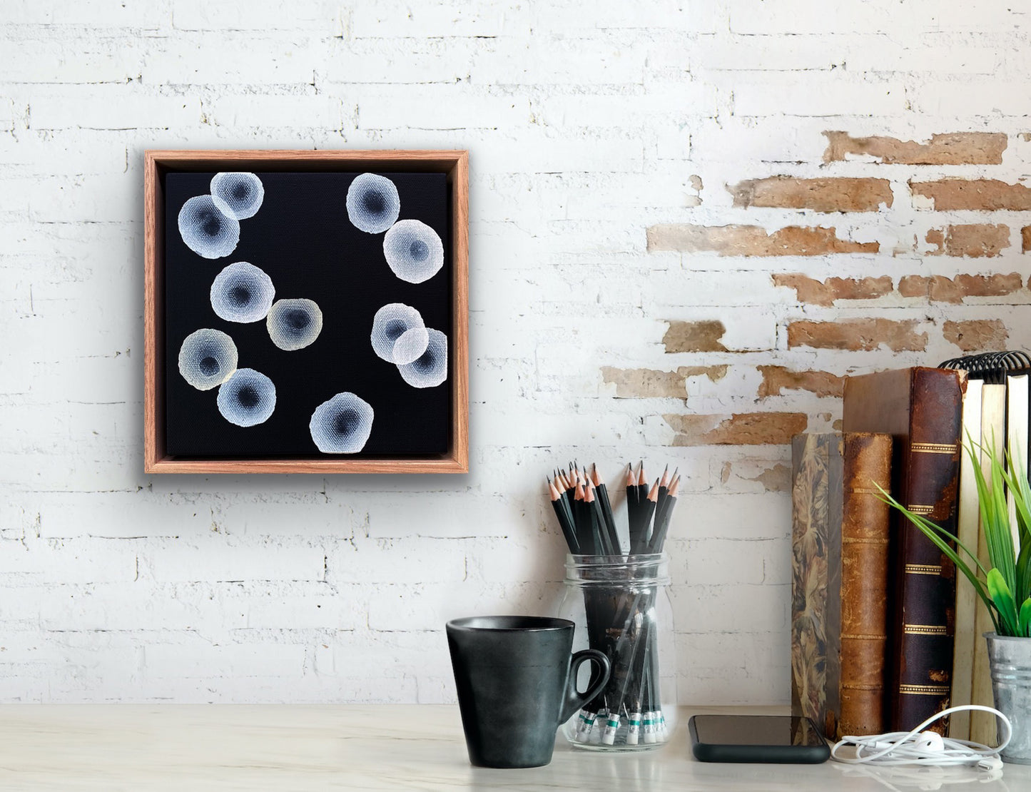 Orbicular Echo II - Abstract Monochrome Painting