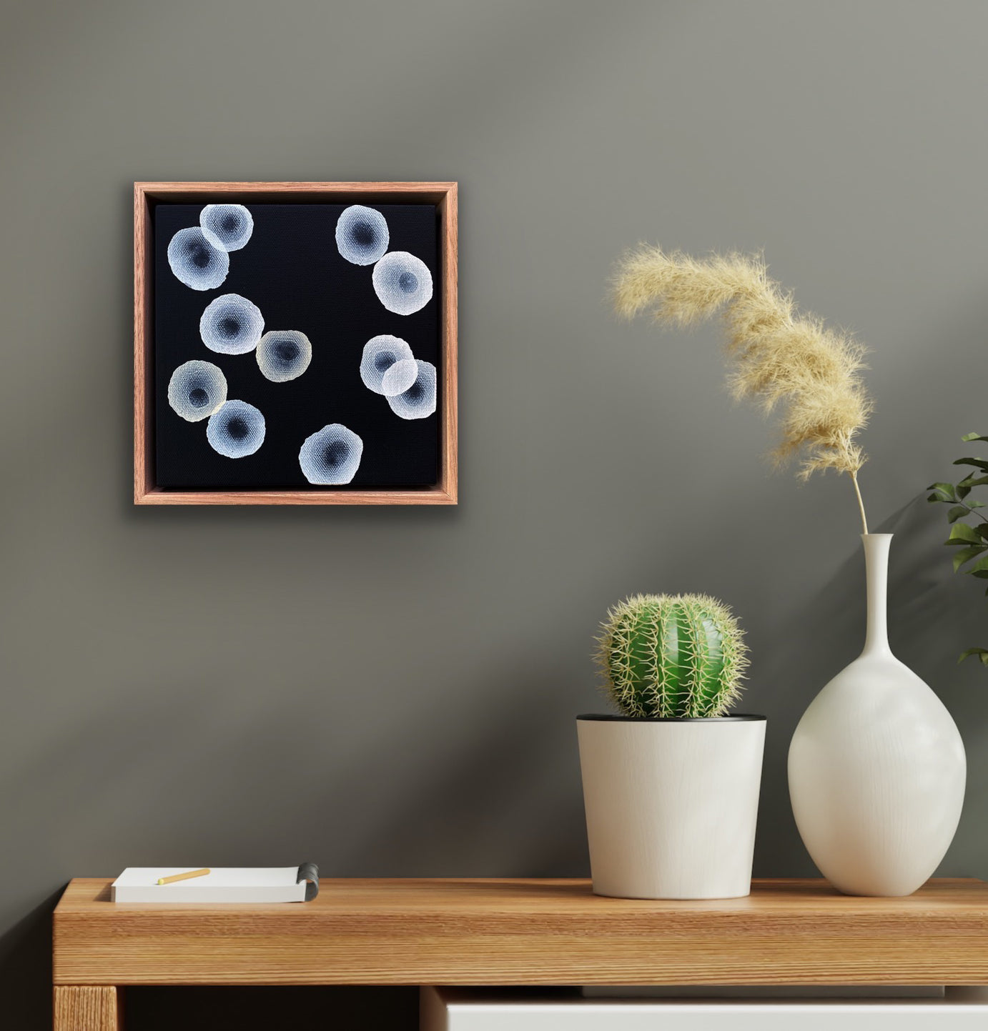 Orbicular Echo II - Abstract Monochrome Painting