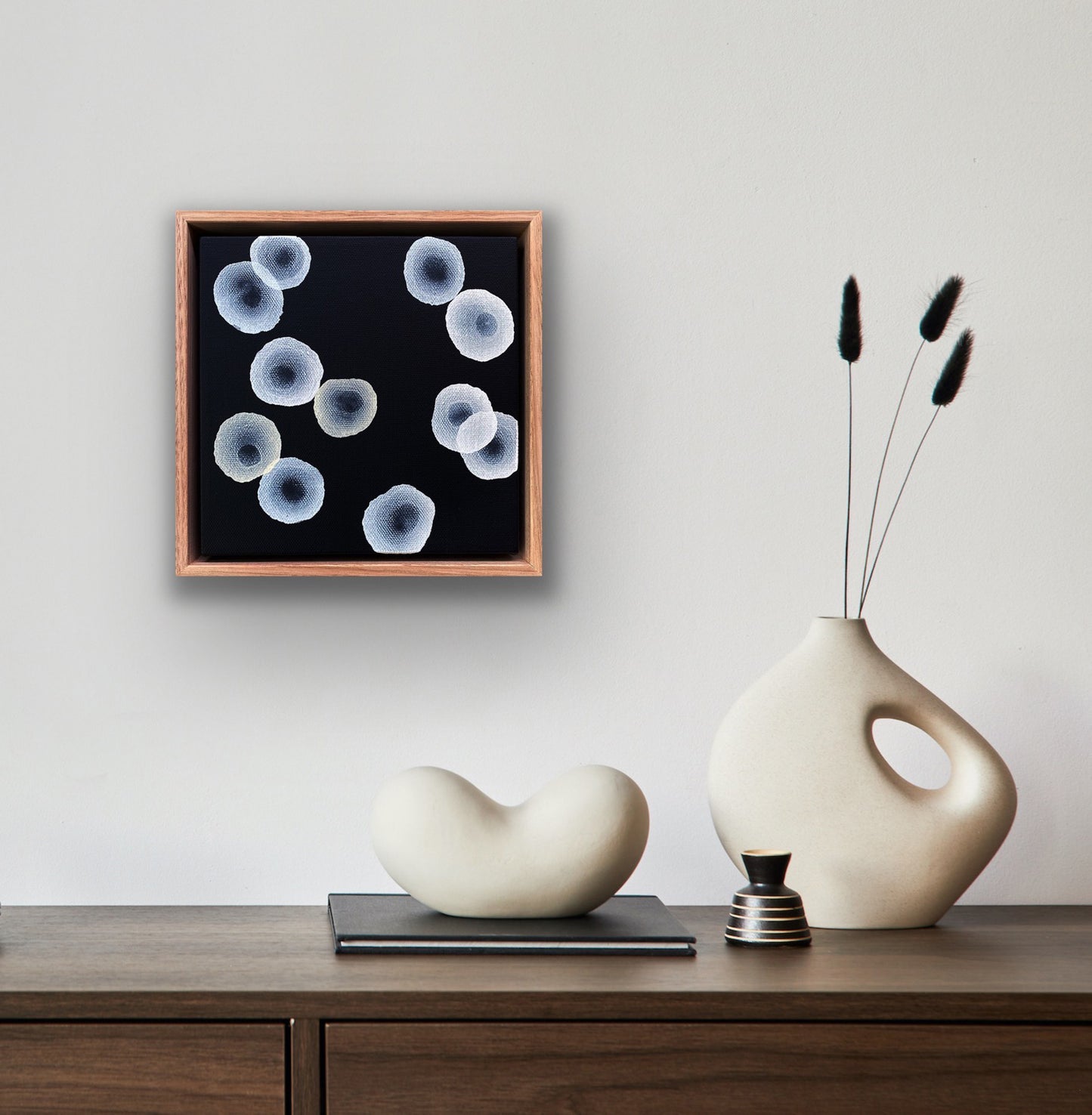 Orbicular Echo II - Abstract Monochrome Painting