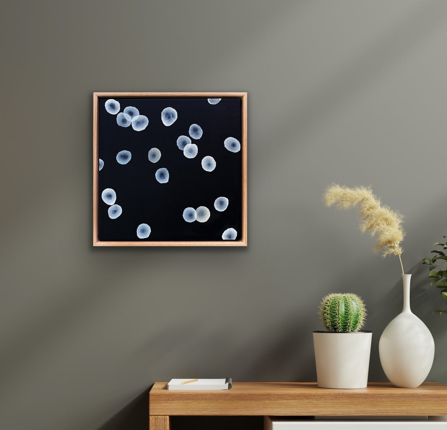 Orbicular Echo V - Abstract Monochrome Painting