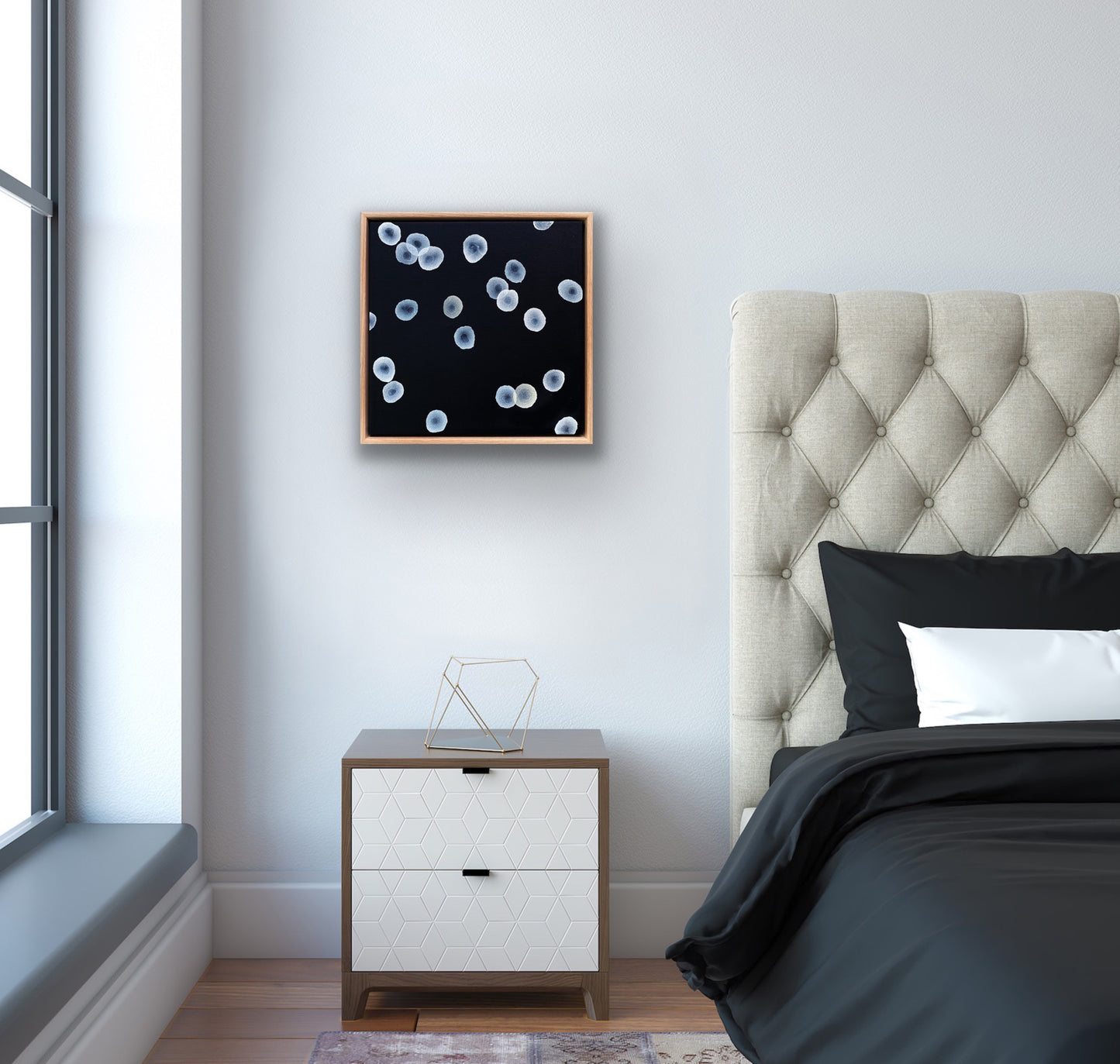 Orbicular Echo V - Abstract Monochrome Painting