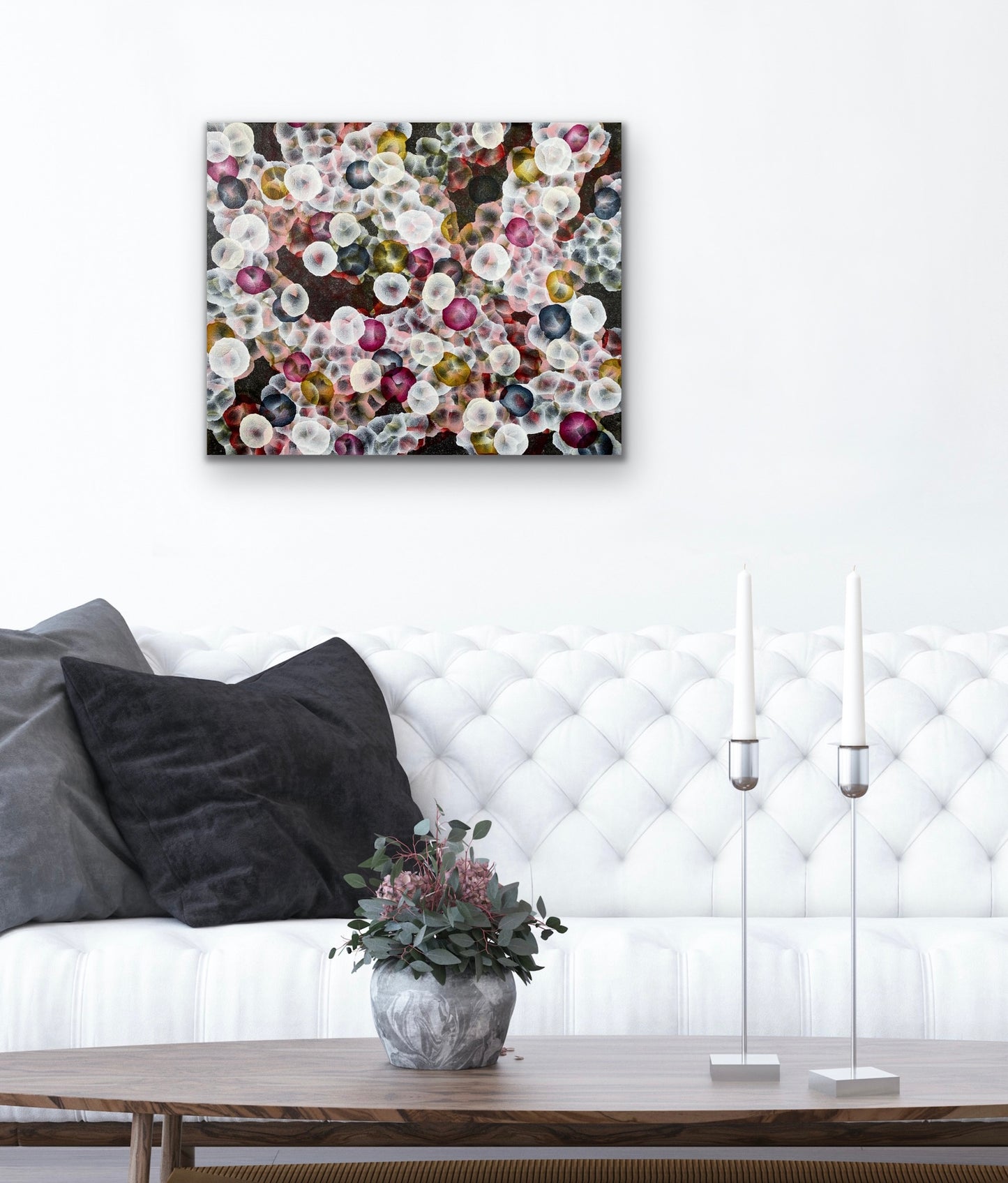 Bio Bloom Rock-pool Gathering Blowhole Beach - Original Abstract Sealife Painting 41cm x 51cm