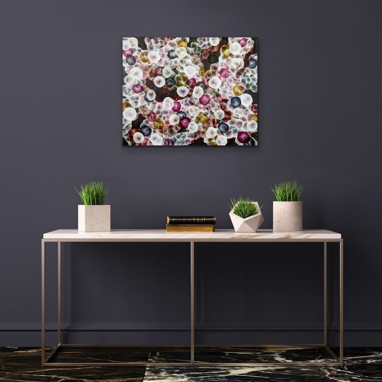 Bio Bloom Rock-pool Gathering Blowhole Beach - Original Abstract Sealife Painting 41cm x 51cm