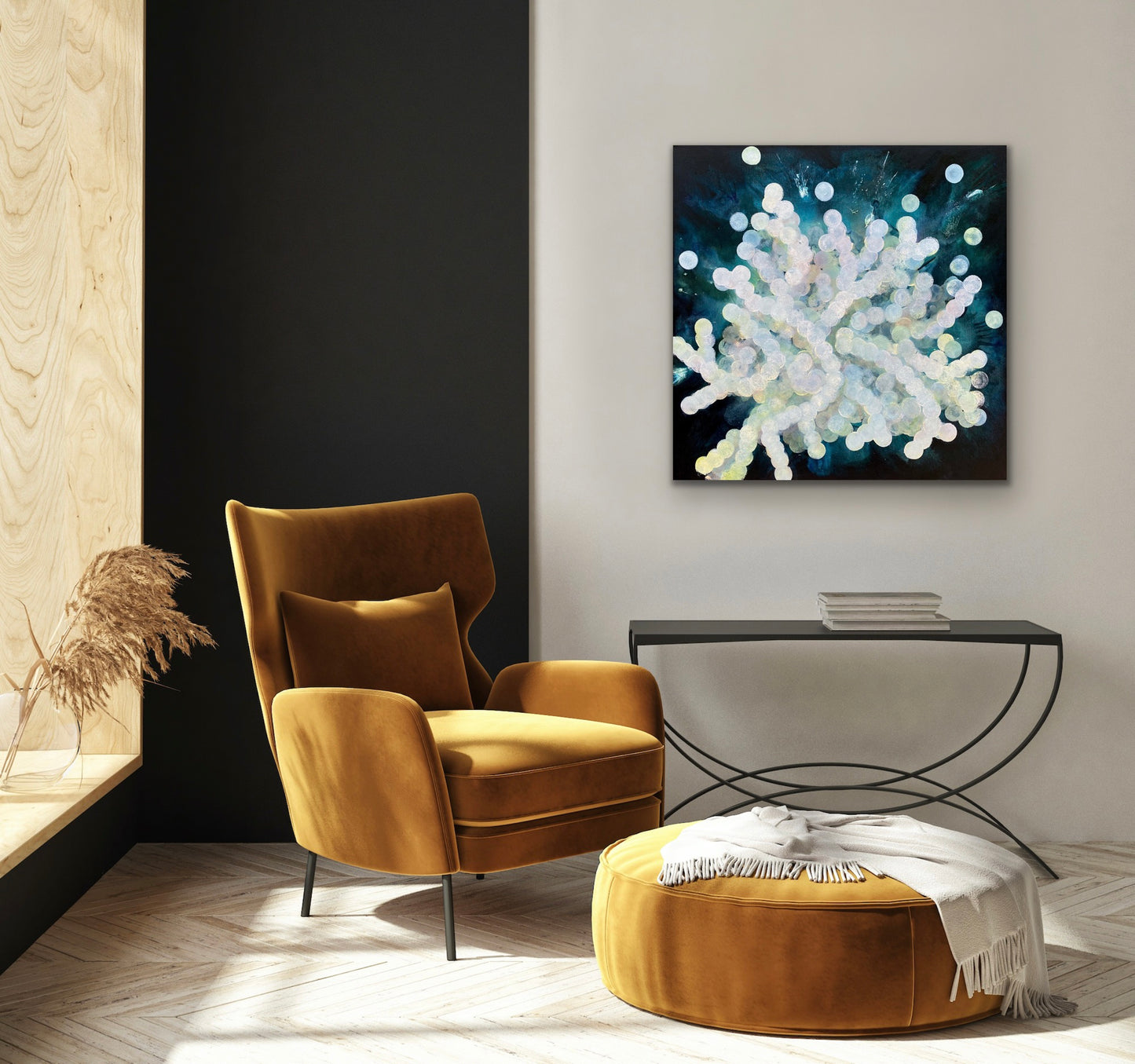 Bio Bloom Luminous I - Abstract Sealife Painting 76cm x 76cm
